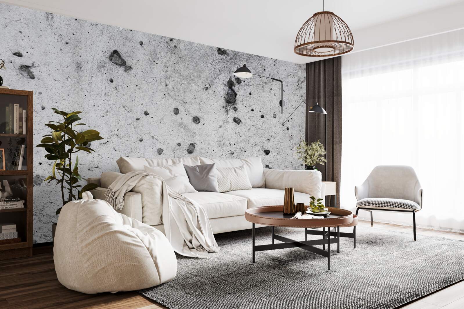 Papier peint mur en béton avec des marques sombres