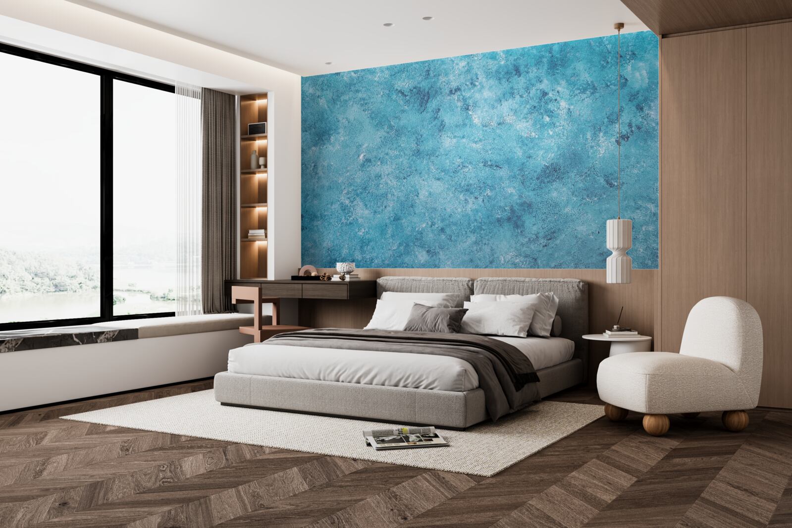 Papier peint vague conceptuelle de scintillement bleu