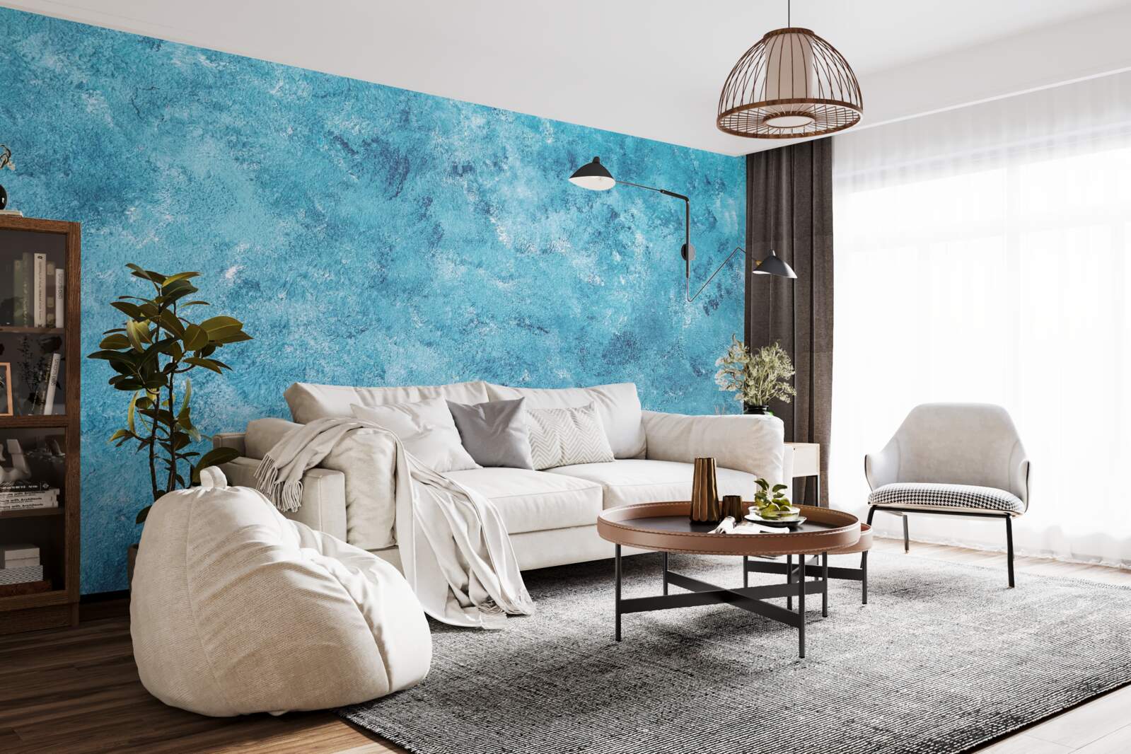 Papier peint vague conceptuelle de scintillement bleu