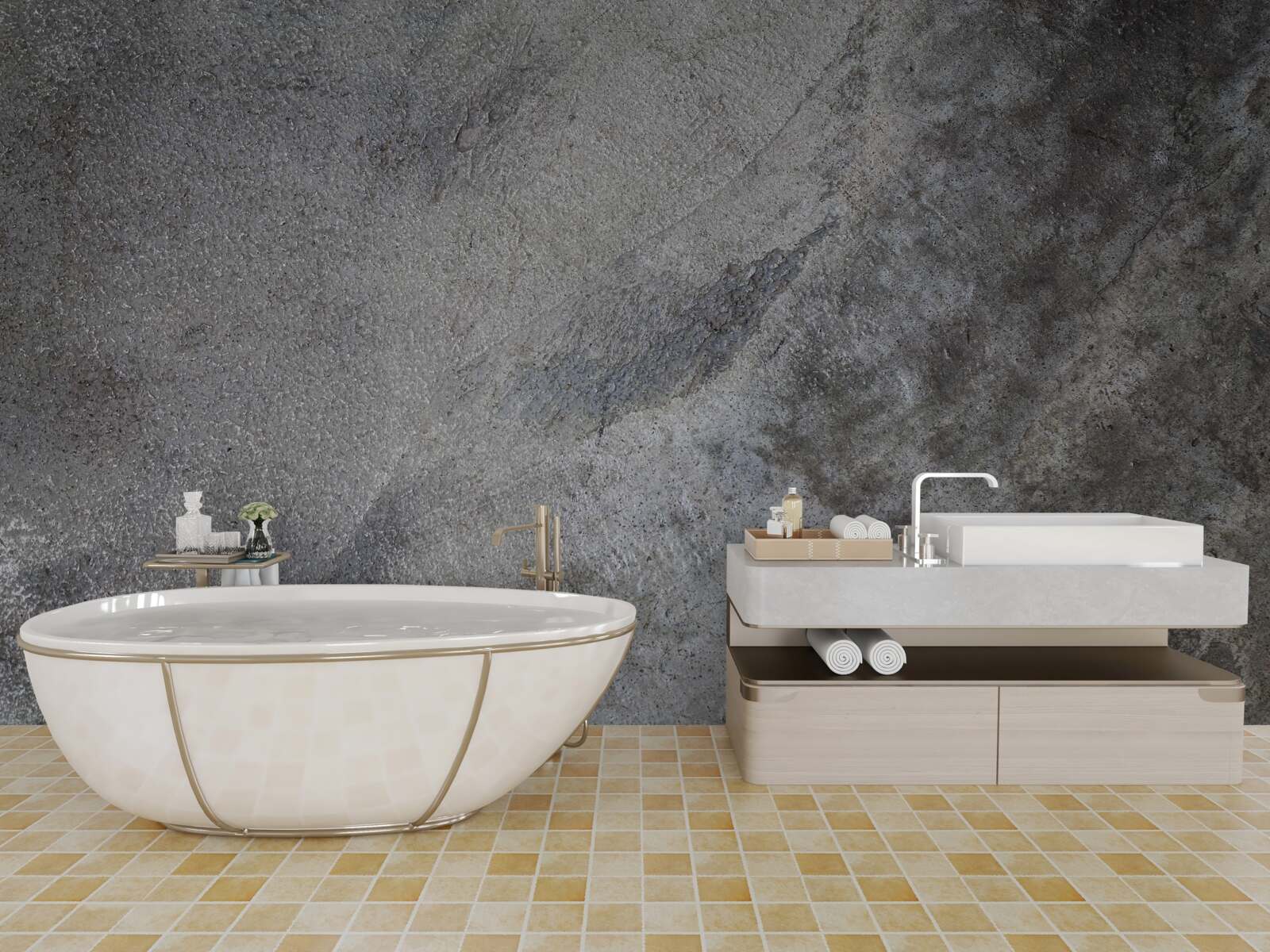 Papier peint Mur en ciment poli