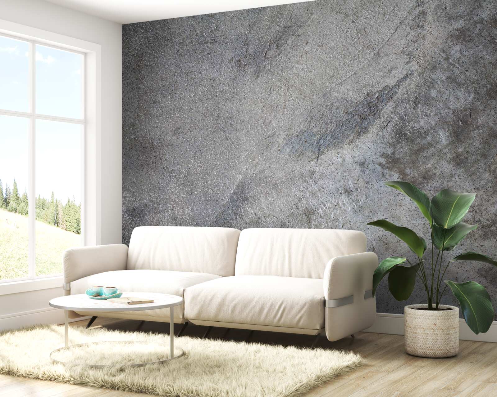 Papier peint Mur en ciment poli