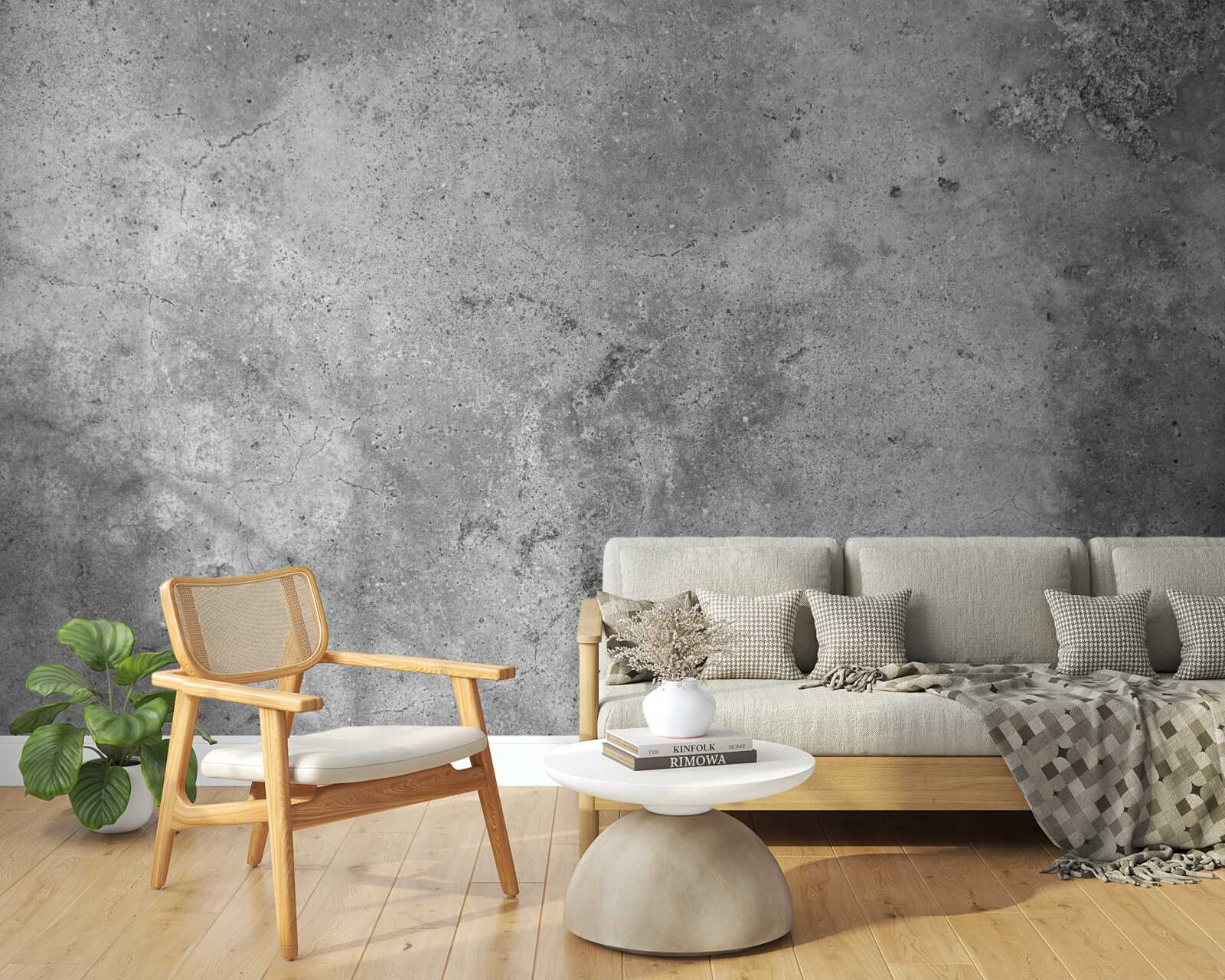 Papier peint structure en ciment gris