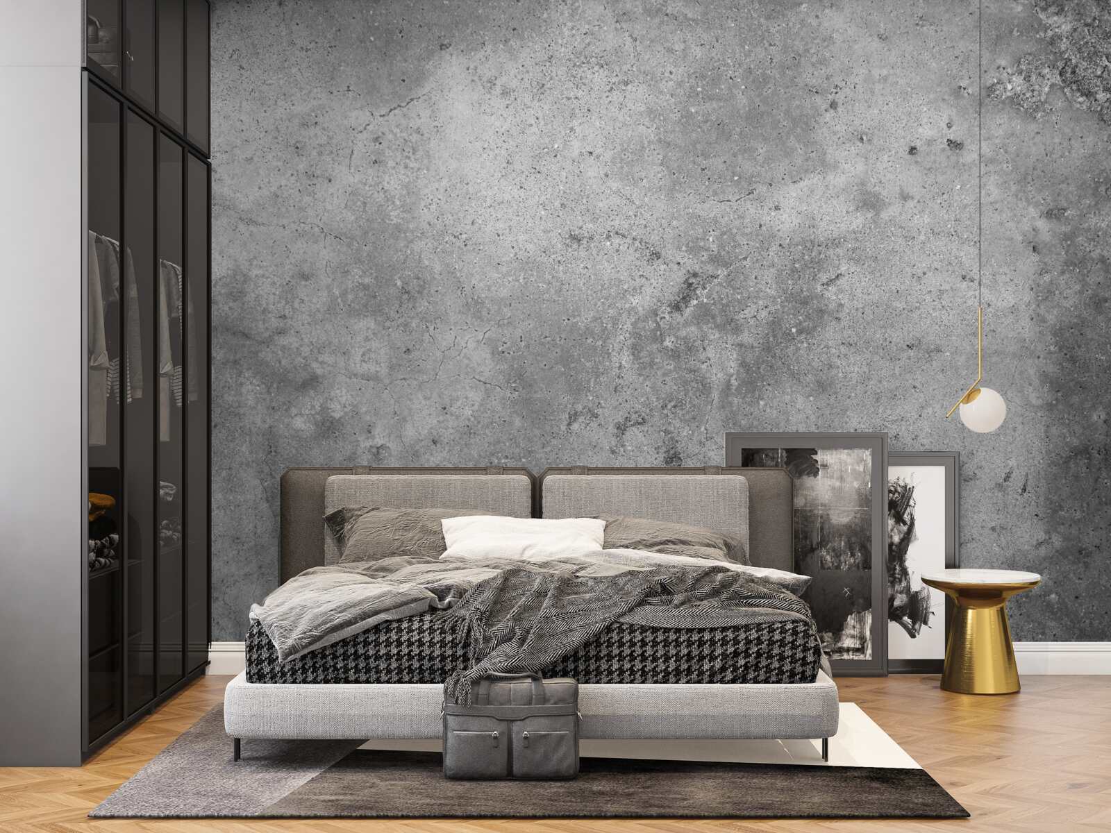 Papier peint structure en ciment gris