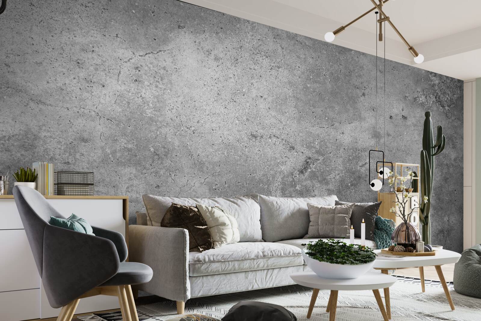 Papier peint structure en ciment gris