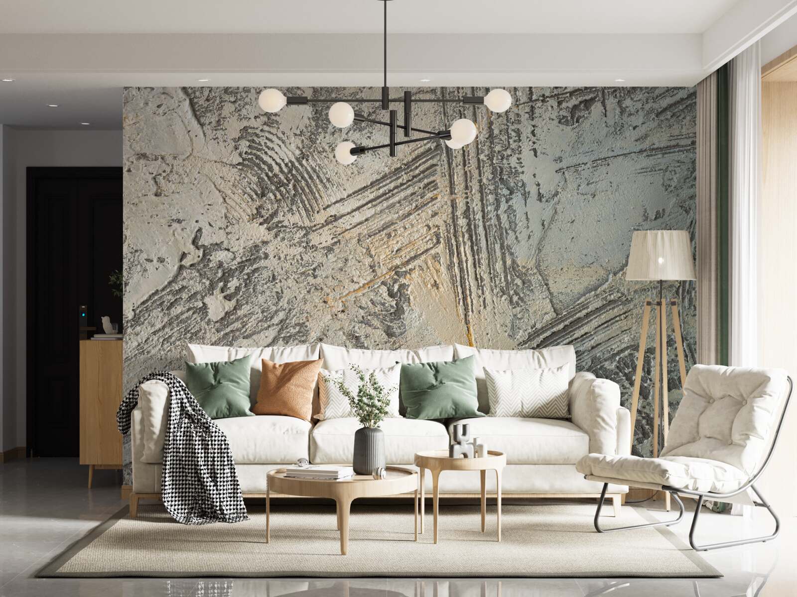 Papier peint plâtre décoratif unique