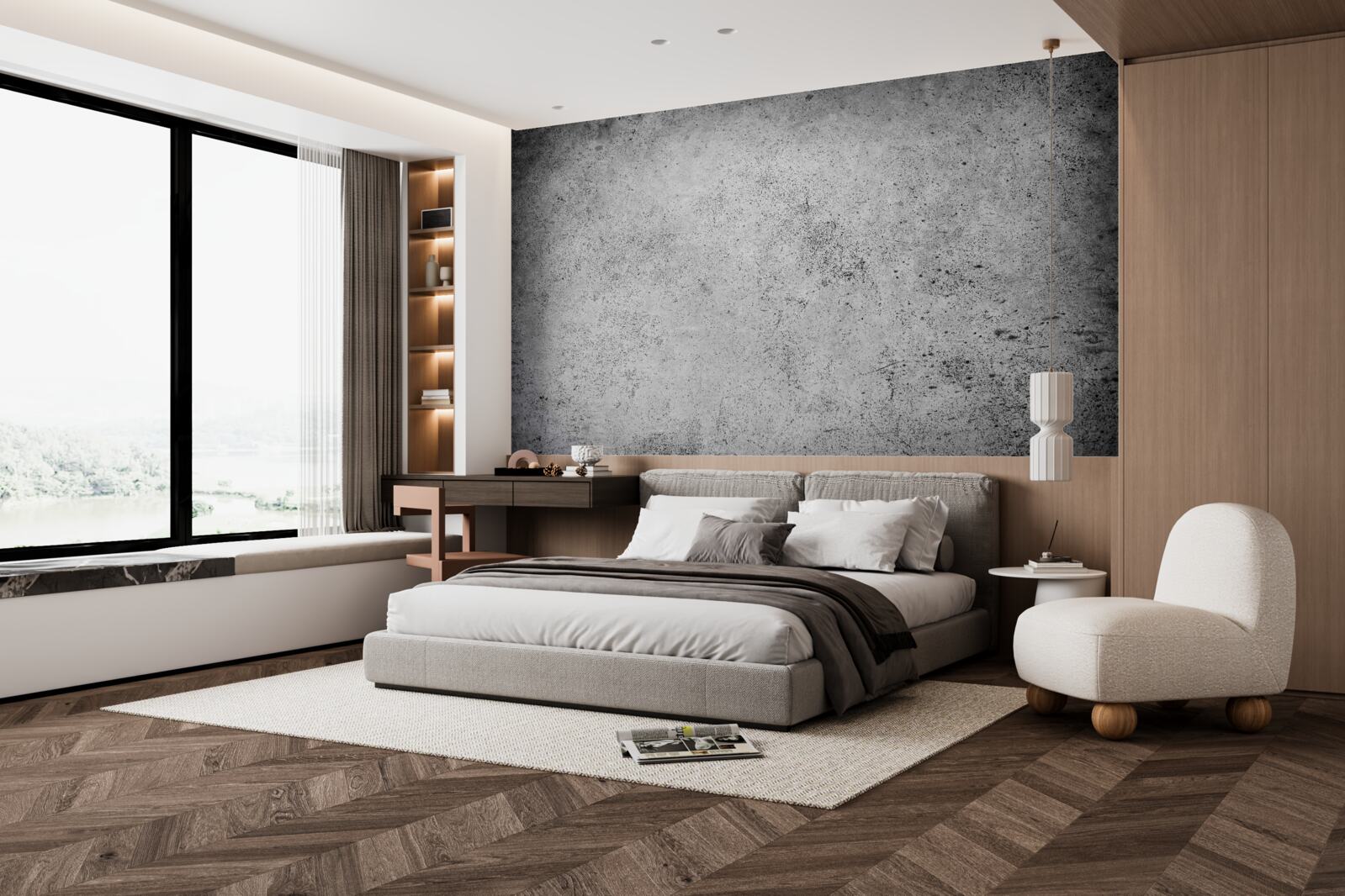 Papier peint ancienne barrière grise