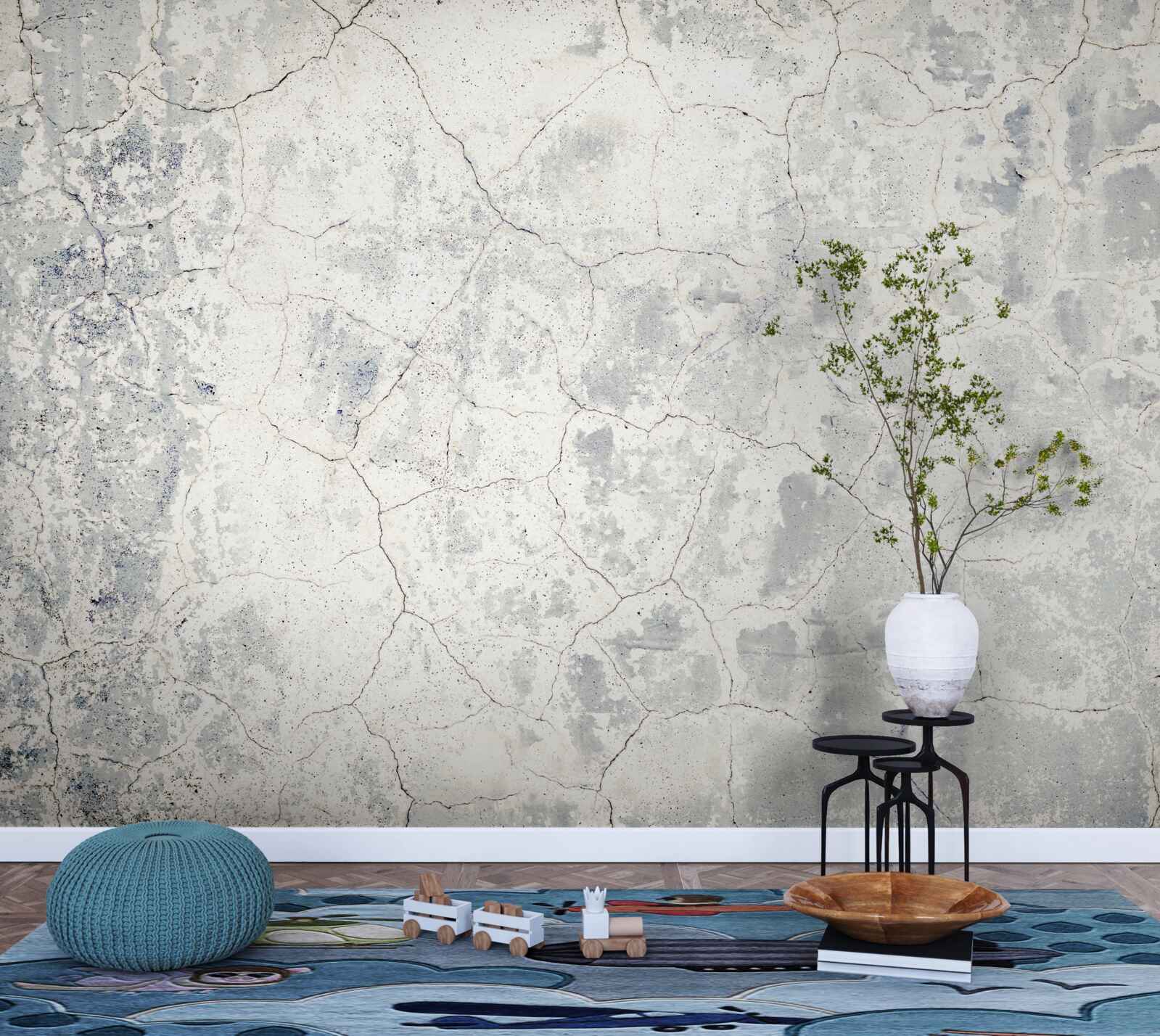 Papier peint sur la barrière de ciment