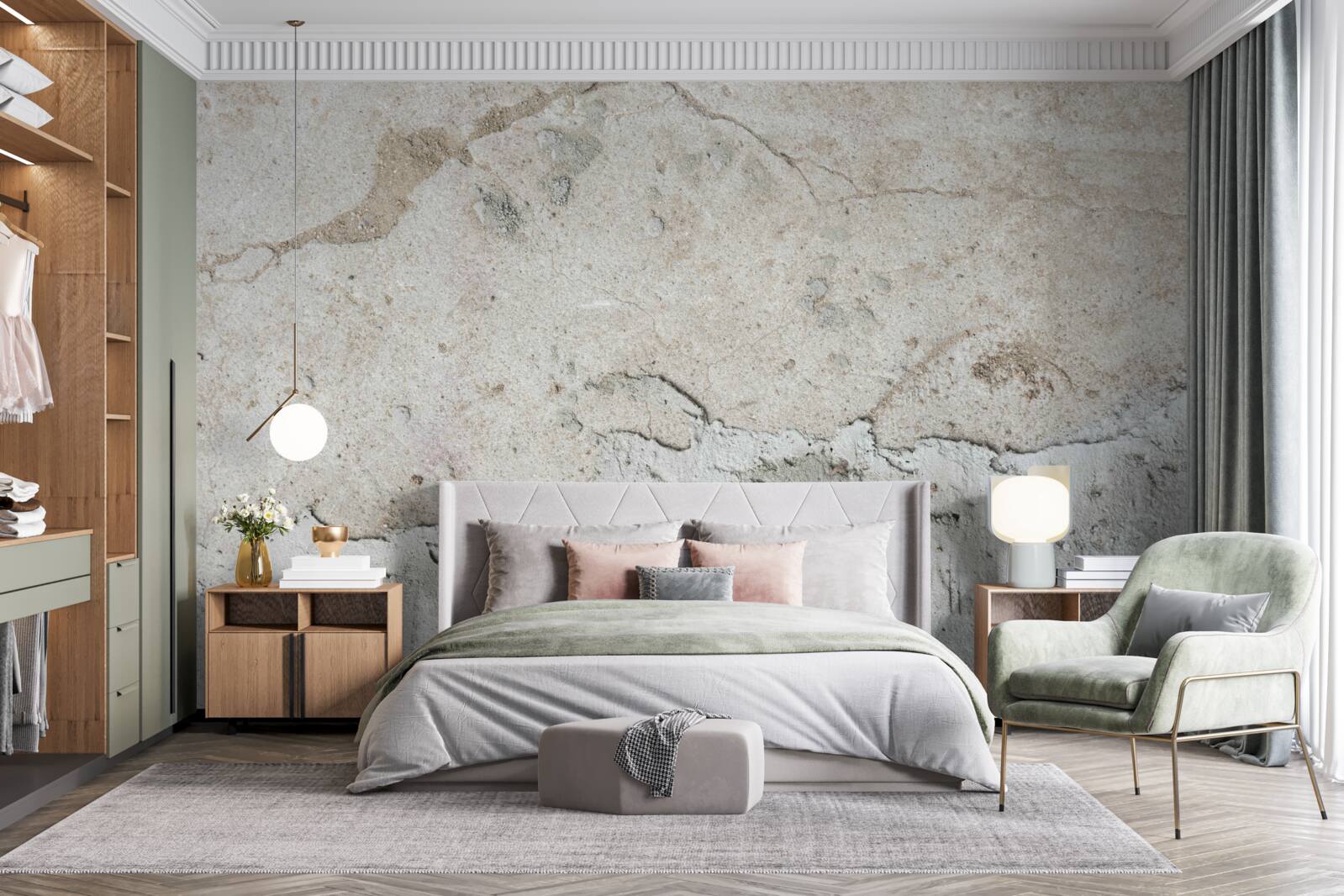 Papier peint mur en béton avec défauts