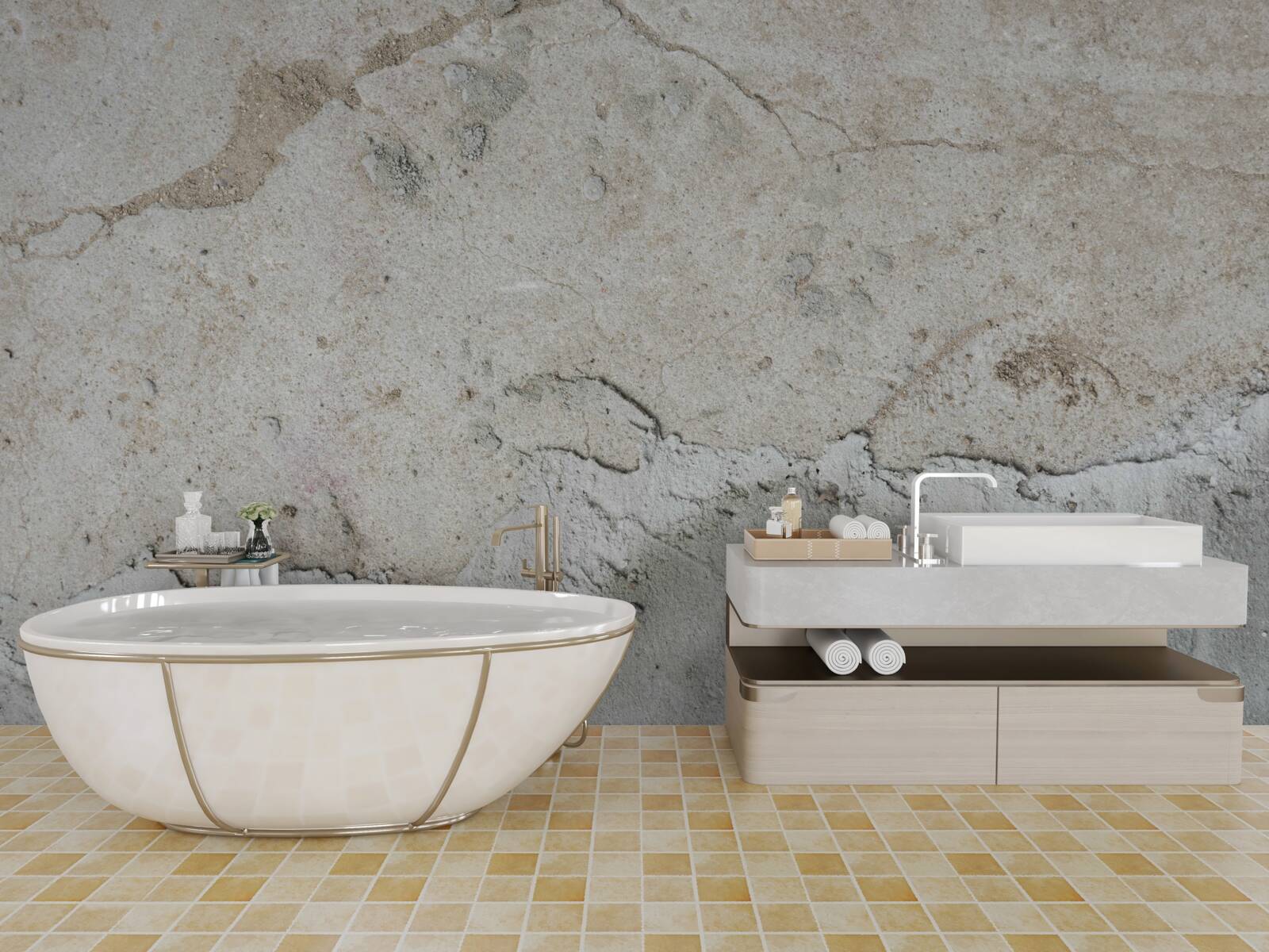 Papier peint mur en béton avec défauts