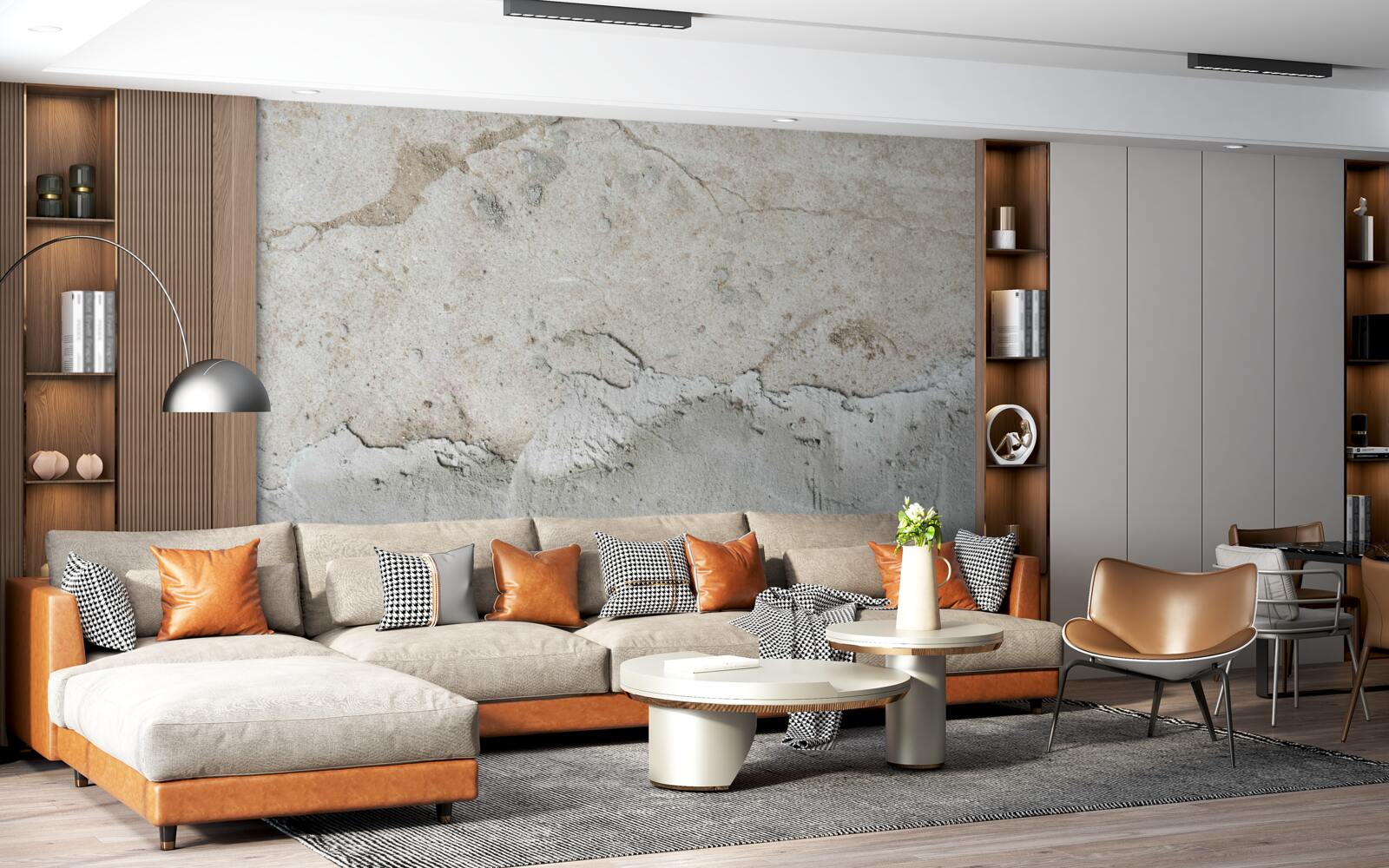 Papier peint mur en béton avec défauts