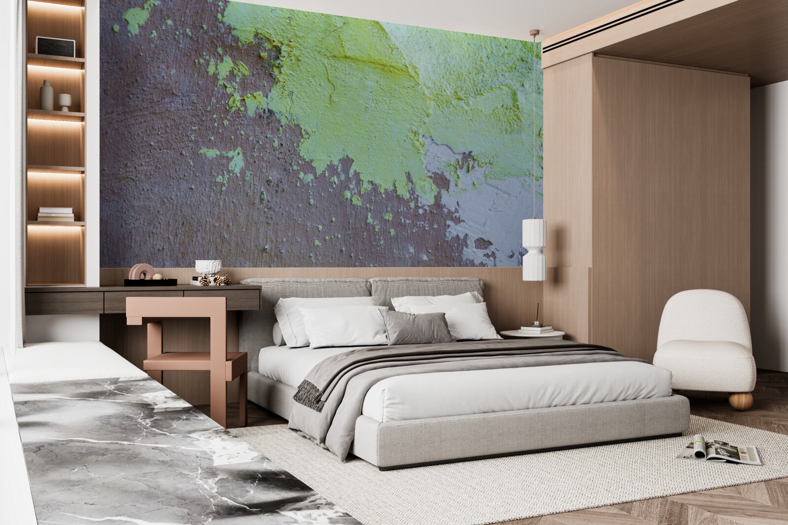 Papier peint plâtre décoratif foncé