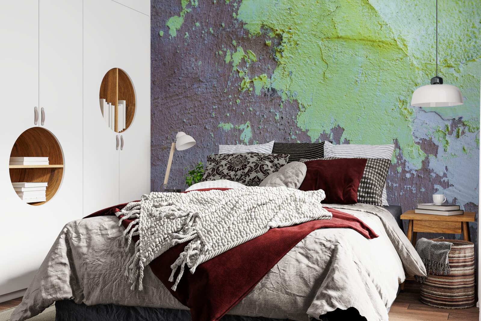 Papier peint plâtre décoratif foncé