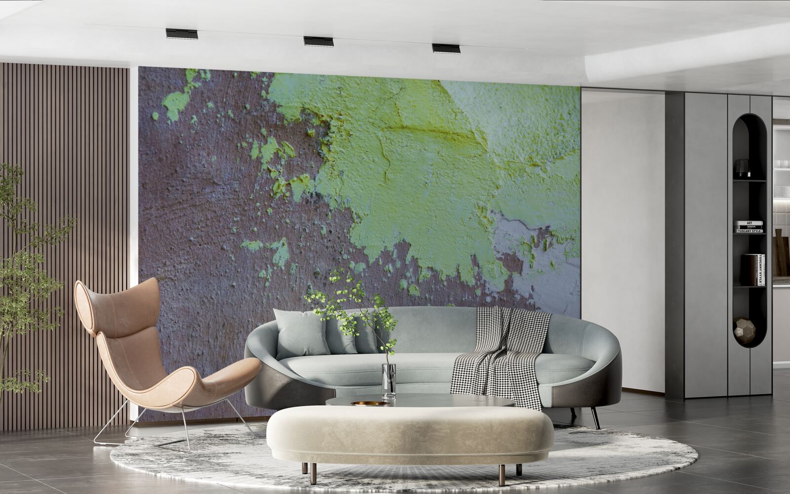 Papier peint plâtre décoratif foncé