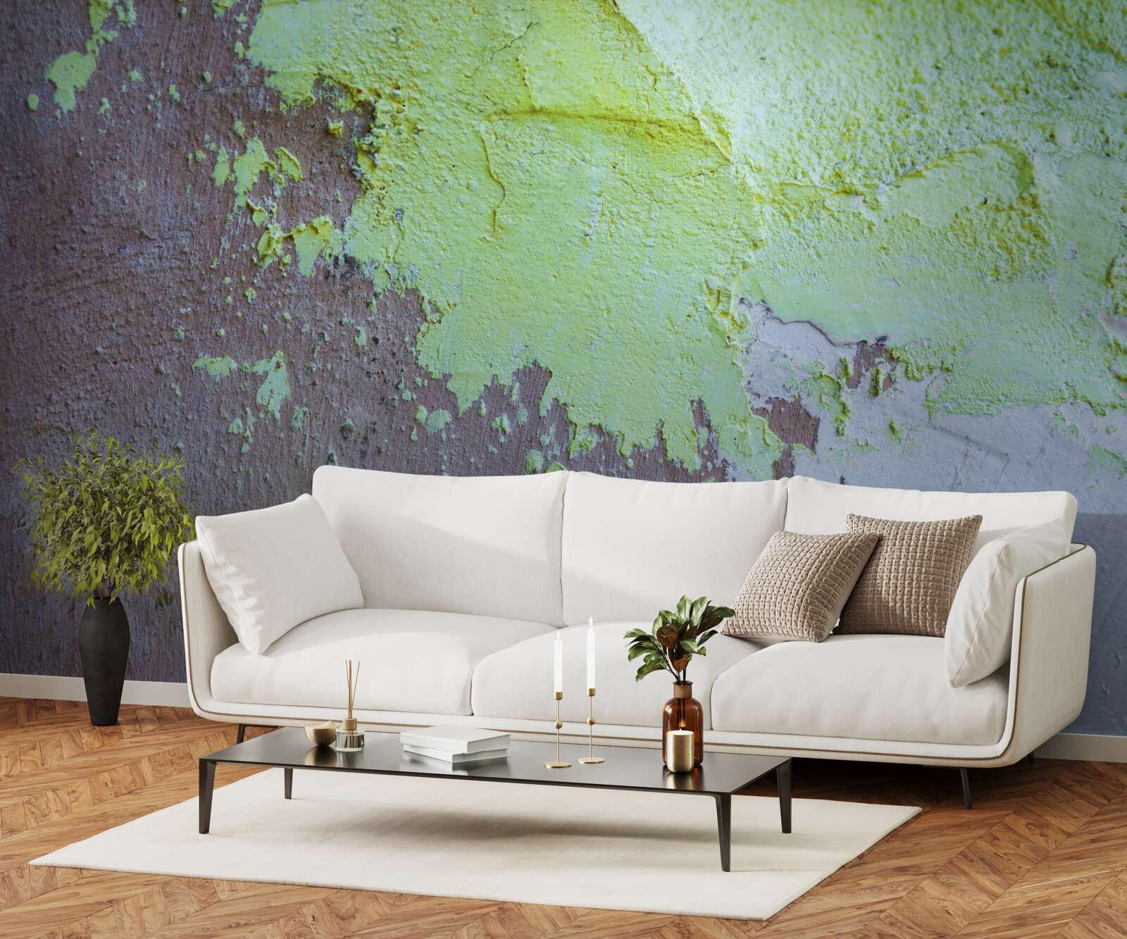 Papier peint plâtre décoratif foncé