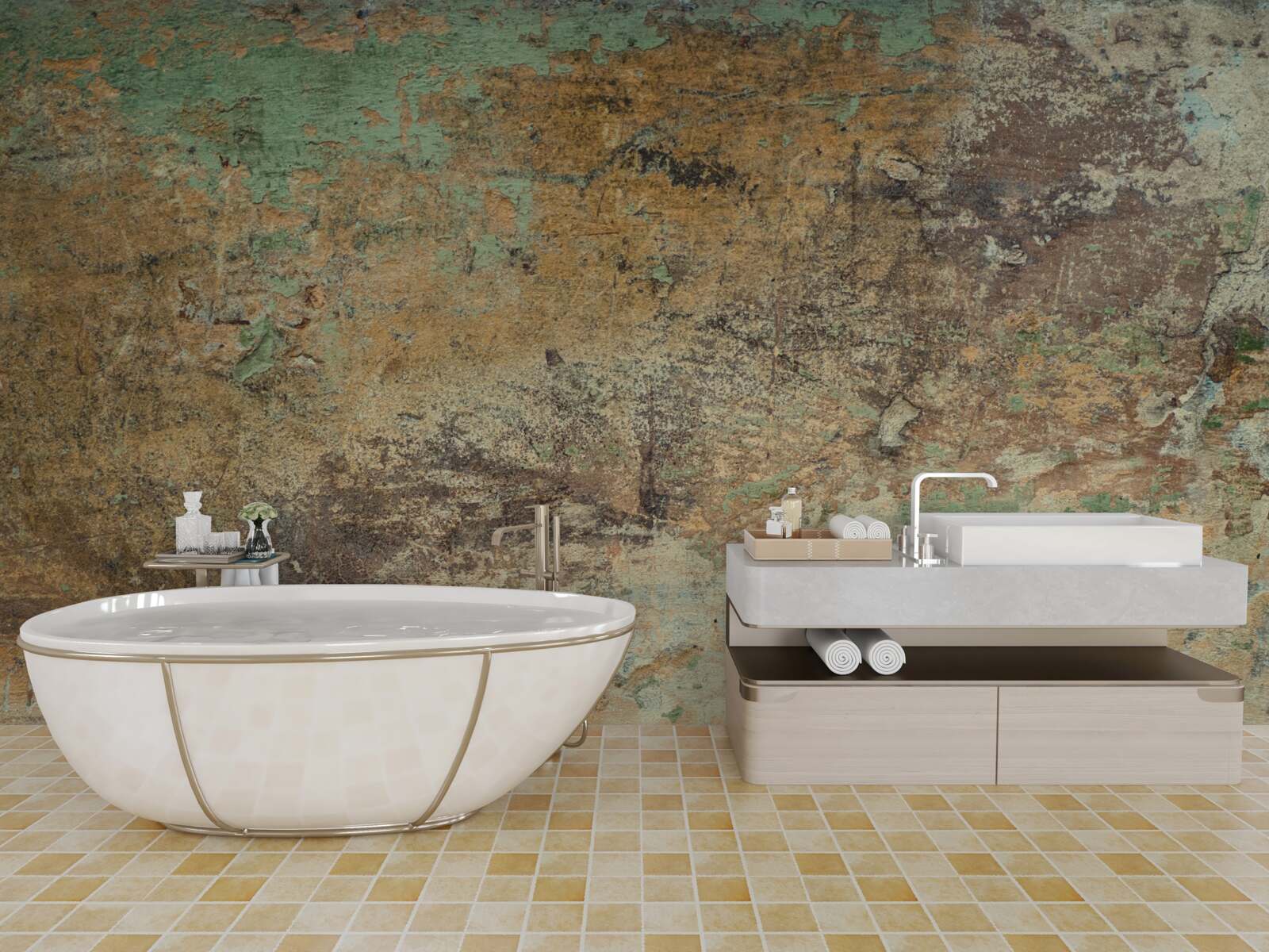 Papier peint Mur avec rouille abstraite