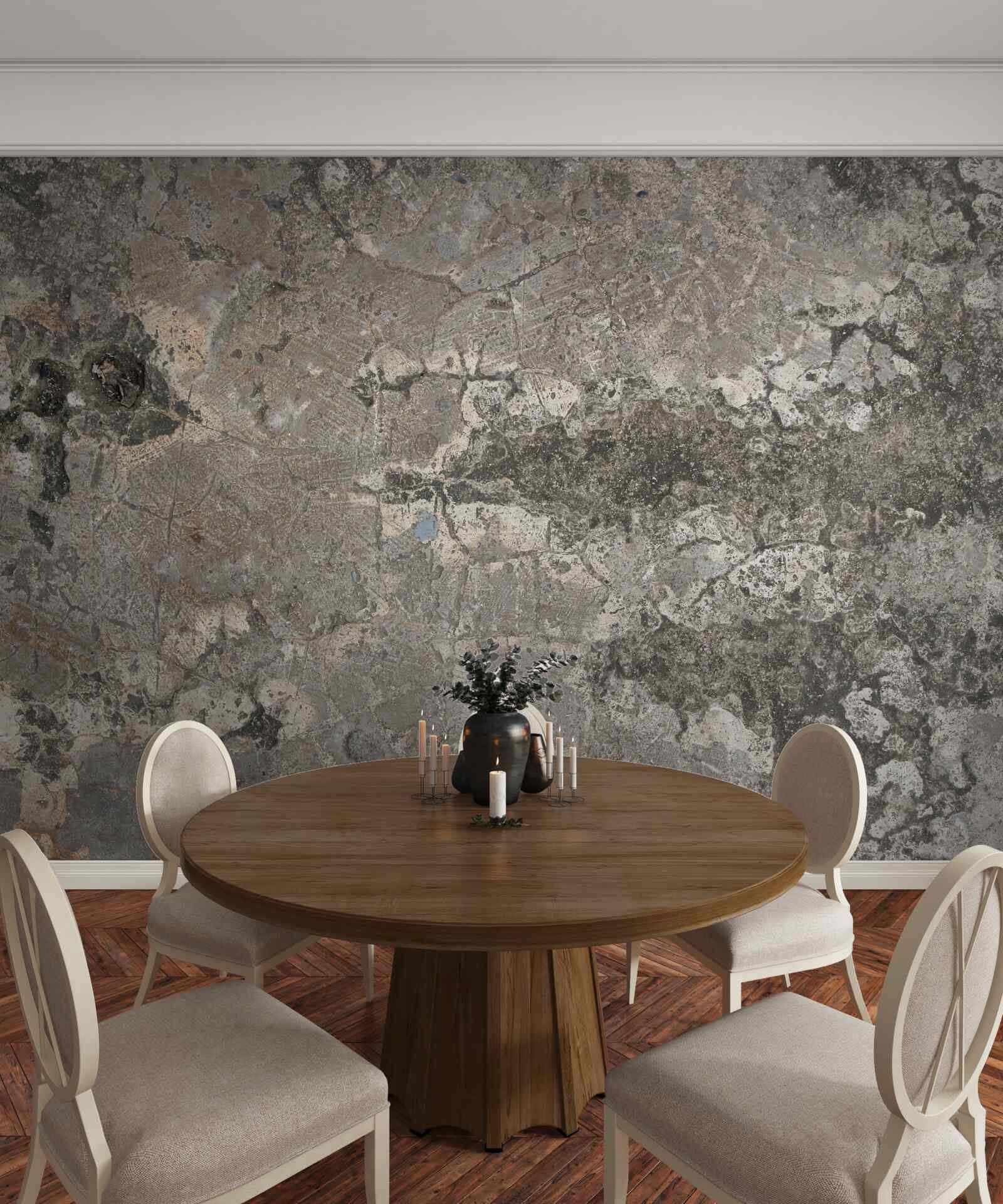 Papier peint roche granitique grise