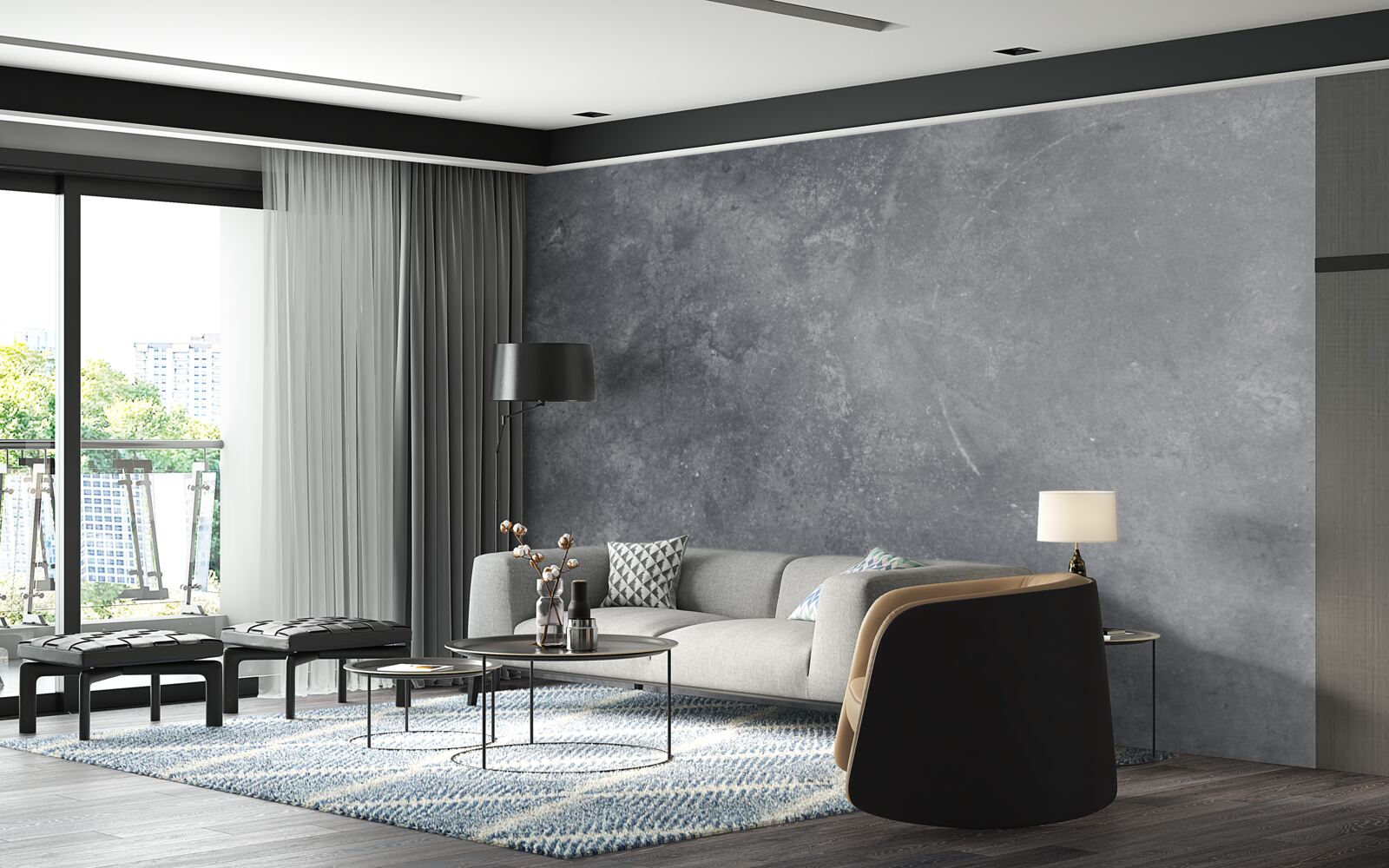 Papier peint surface grise