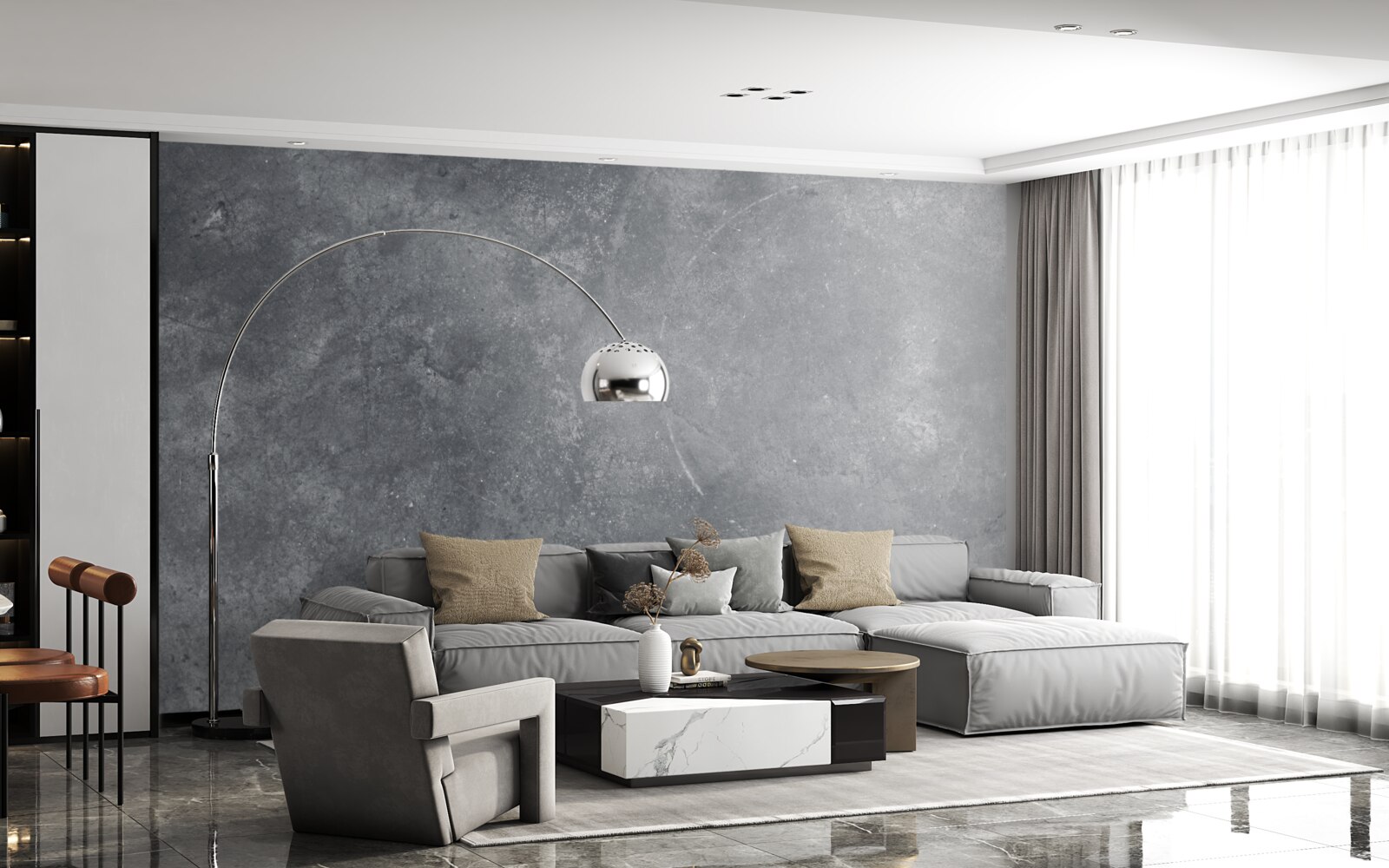 Papier peint surface grise