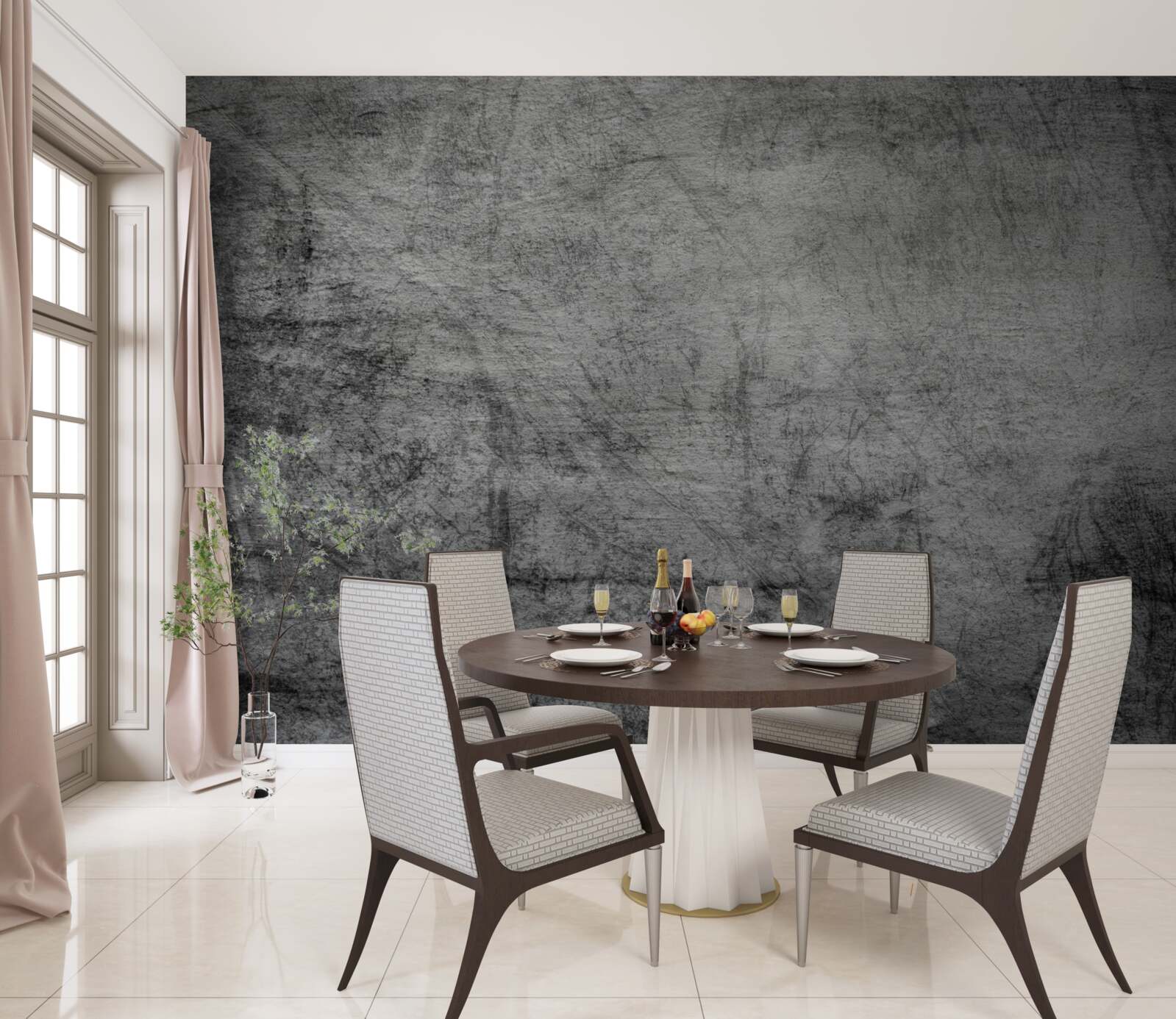 Papier peint vieux fond gris marqué de rayures