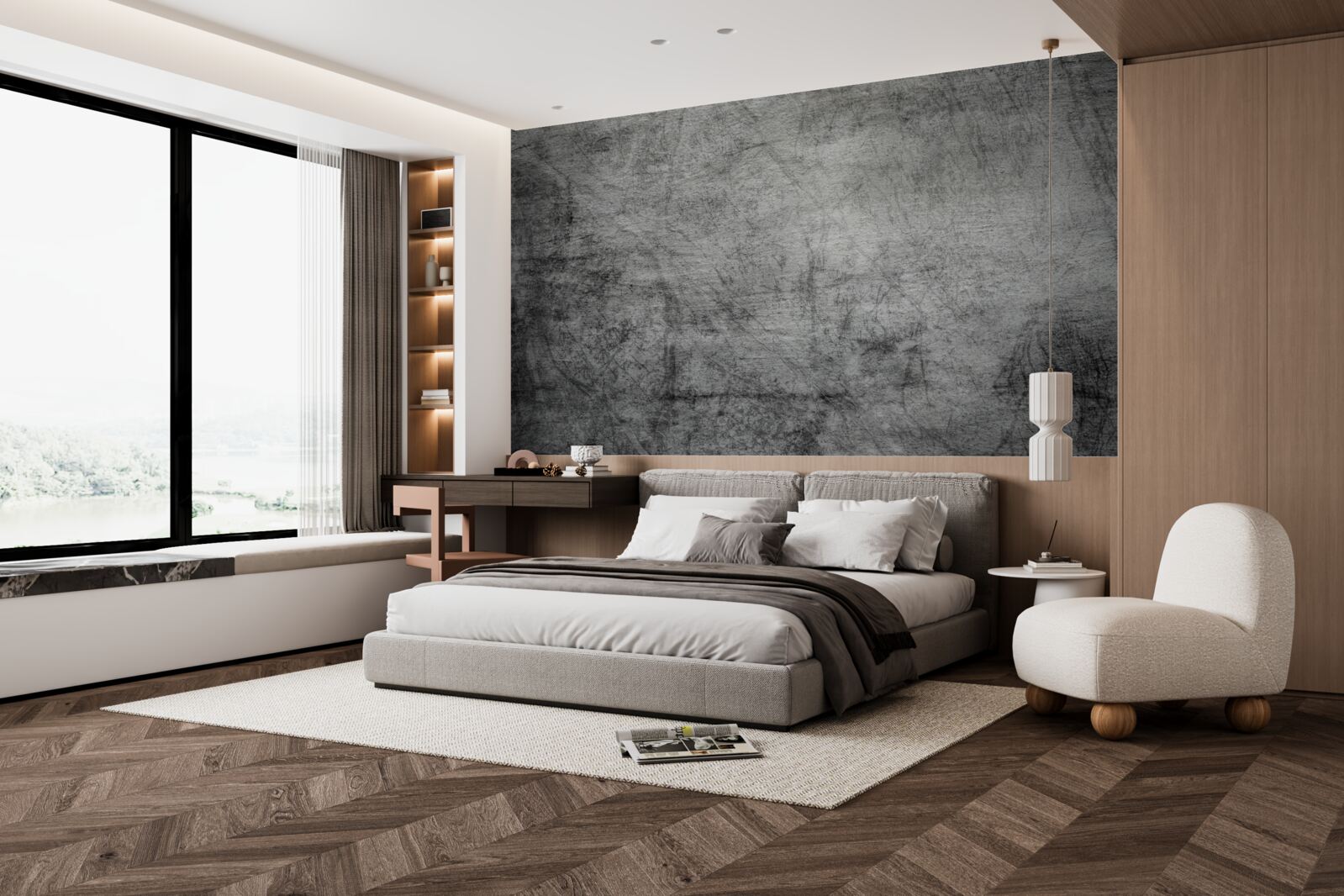 Papier peint vieux fond gris marqué de rayures