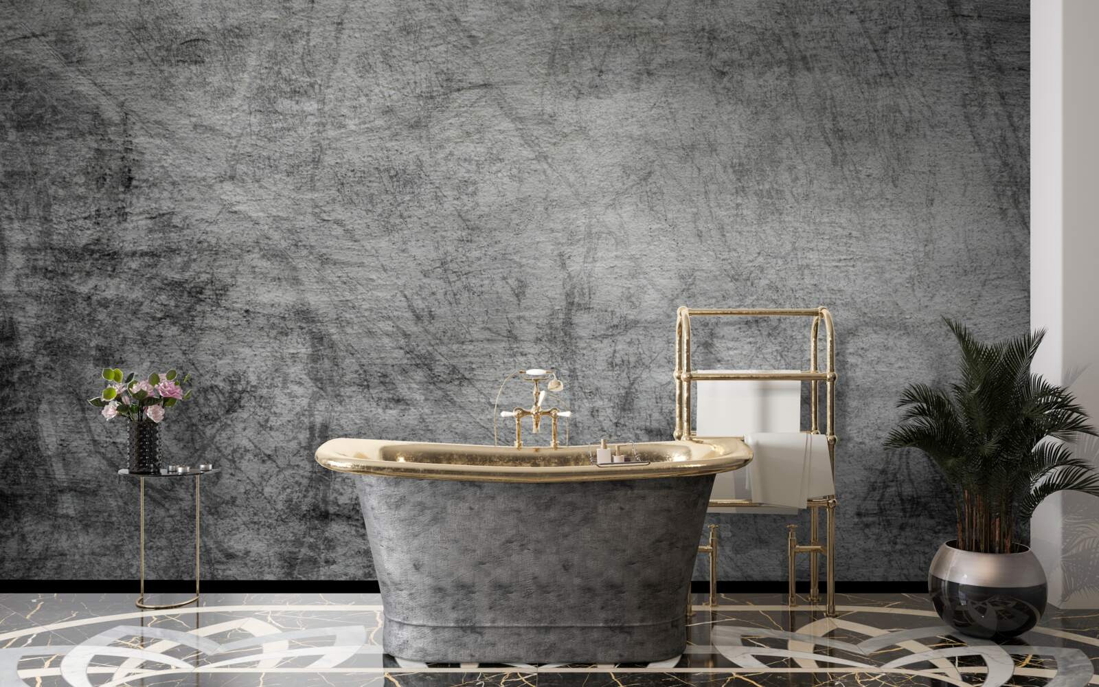 Papier peint vieux fond gris marqué de rayures