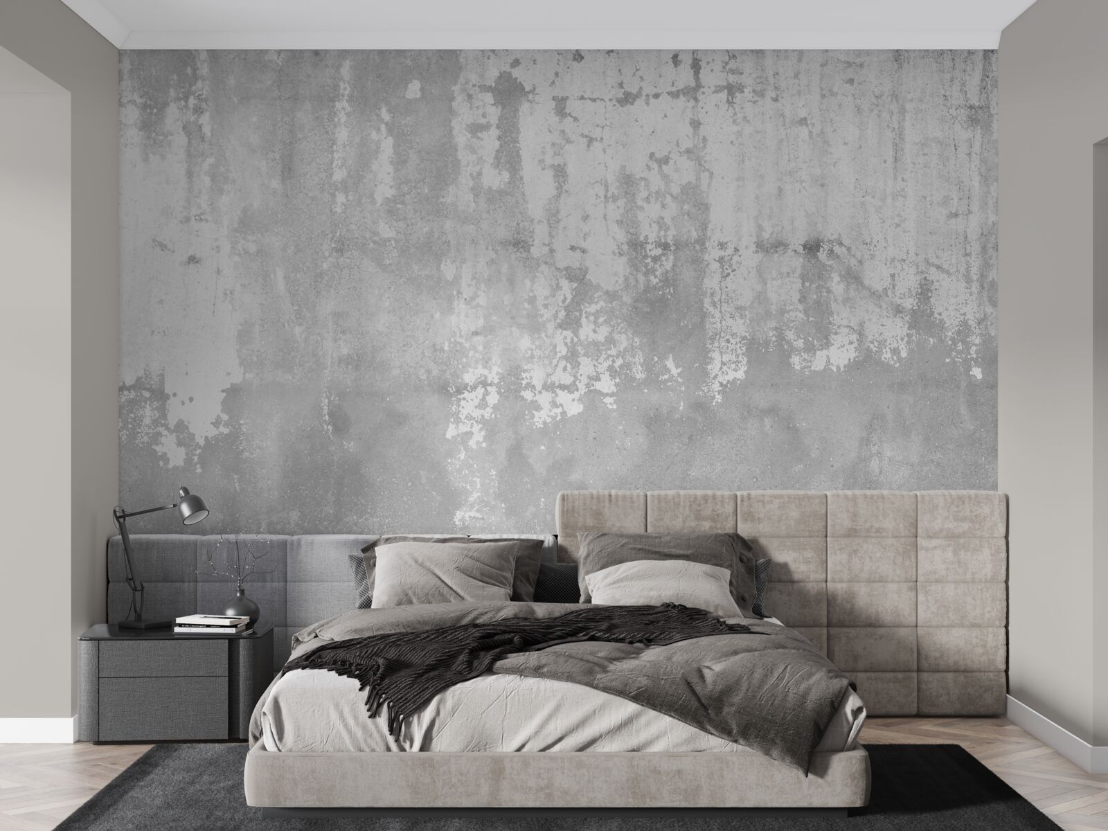 Papier peint à l'extérieur de la maison, un mur gris