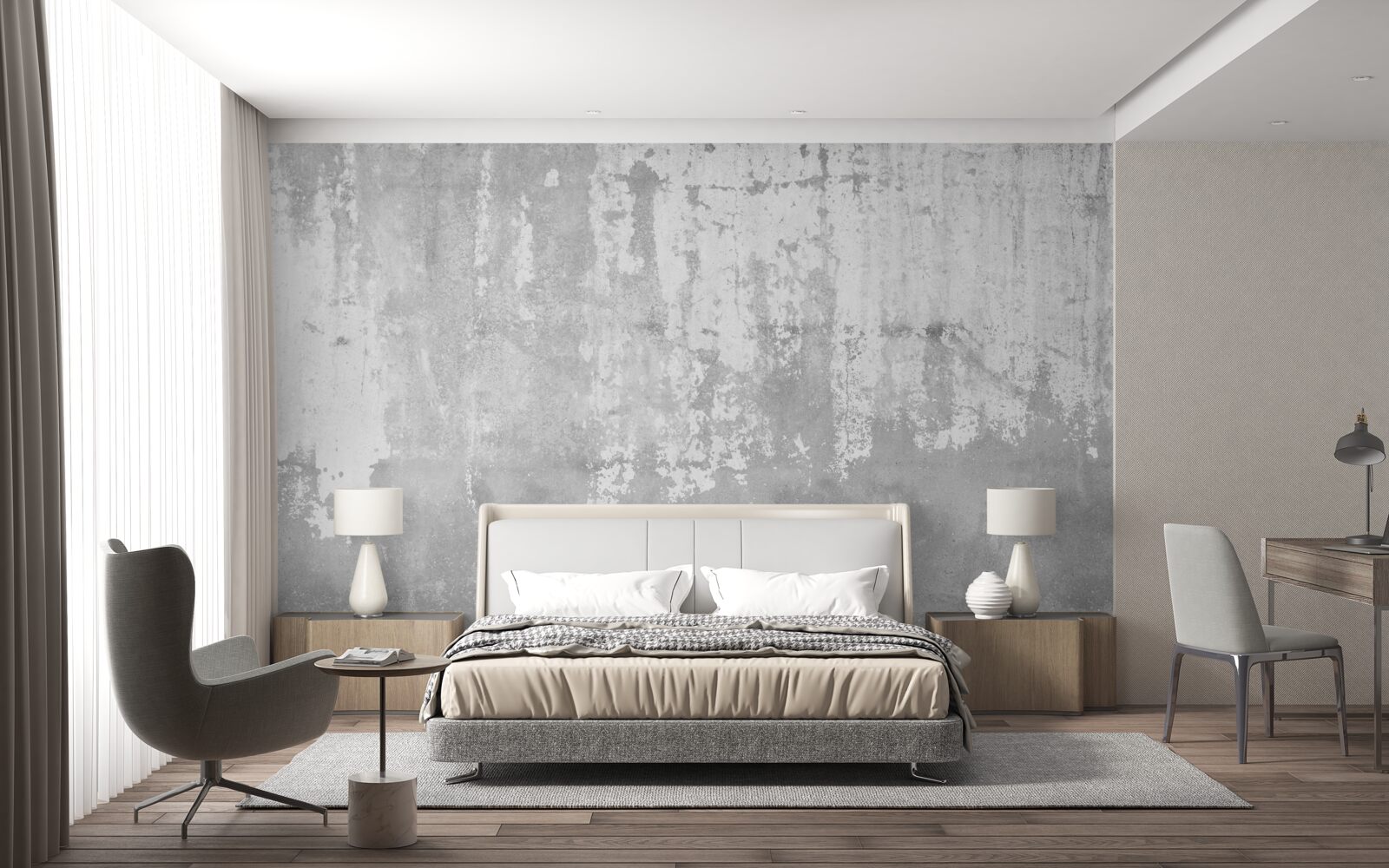 Papier peint à l'extérieur de la maison, un mur gris