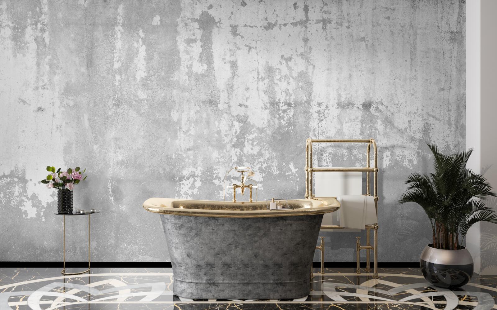 Papier peint à l'extérieur de la maison, un mur gris