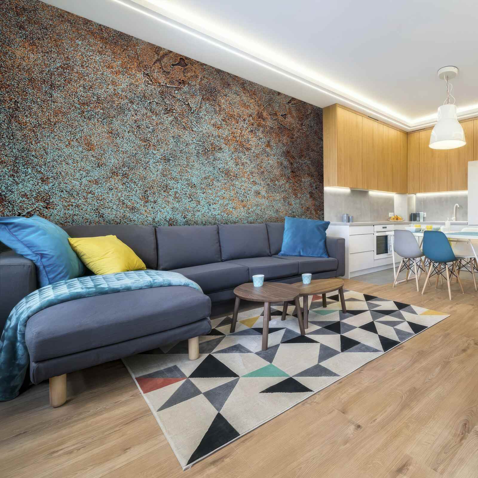 Papier peint revêtement en fer oxydé foncé