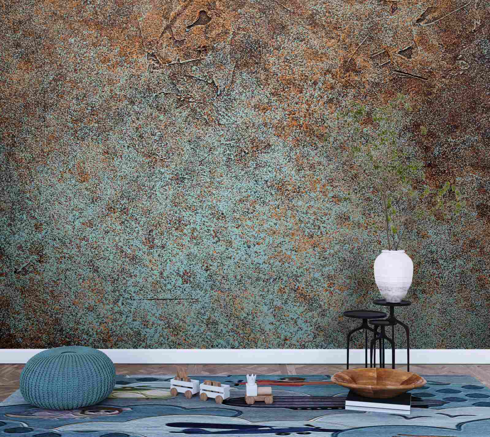 Papier peint revêtement en fer oxydé foncé