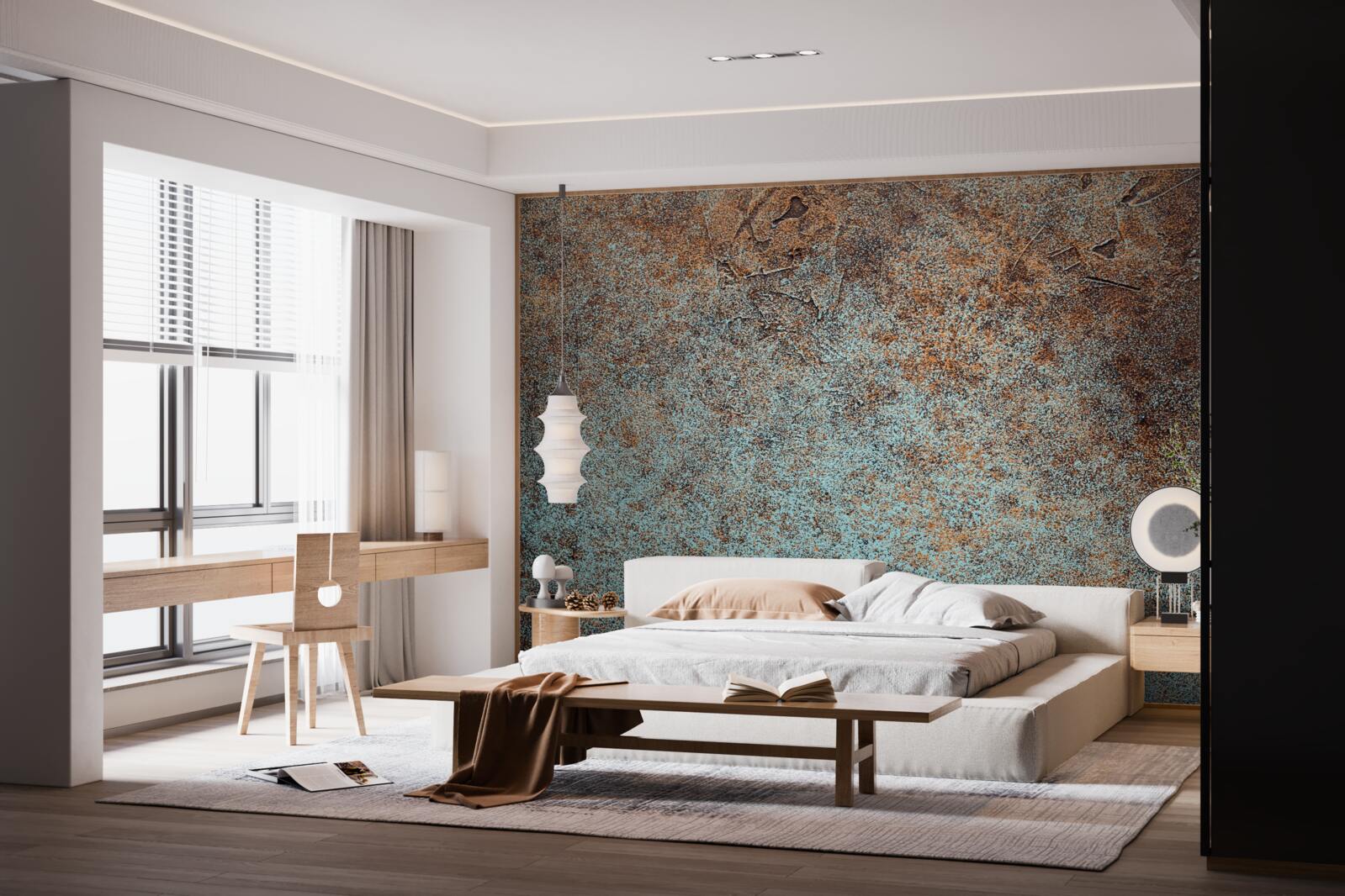 Papier peint revêtement en fer oxydé foncé