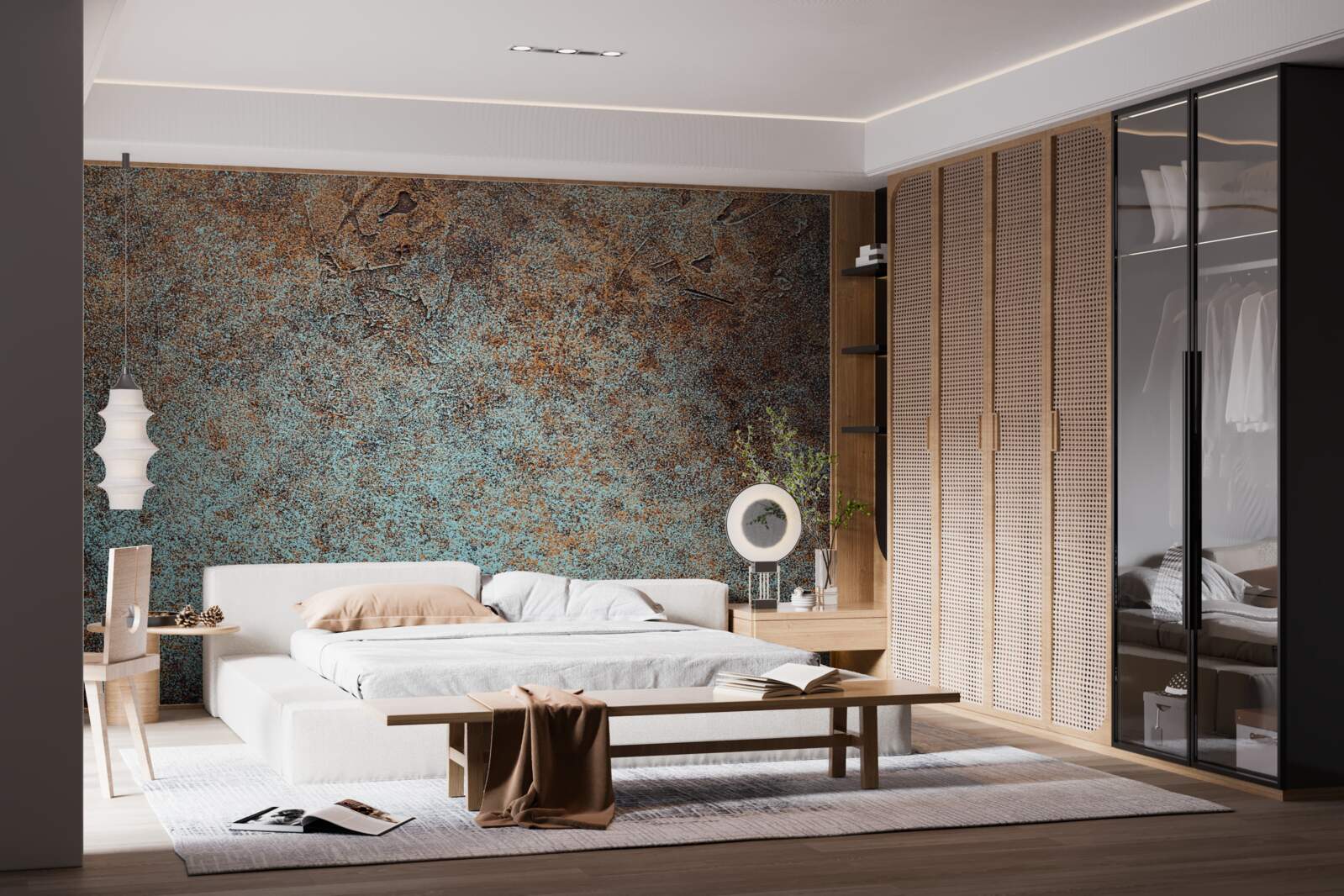 Papier peint revêtement en fer oxydé foncé