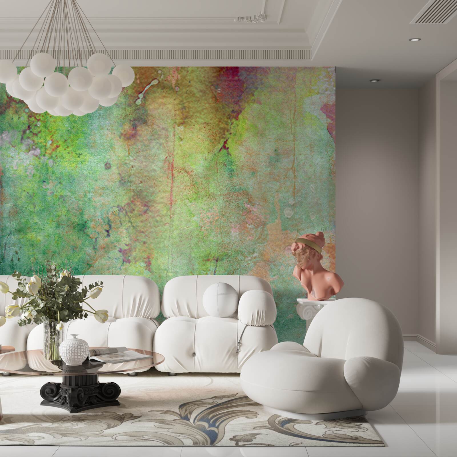 Papier peint peinture abstraite délicate