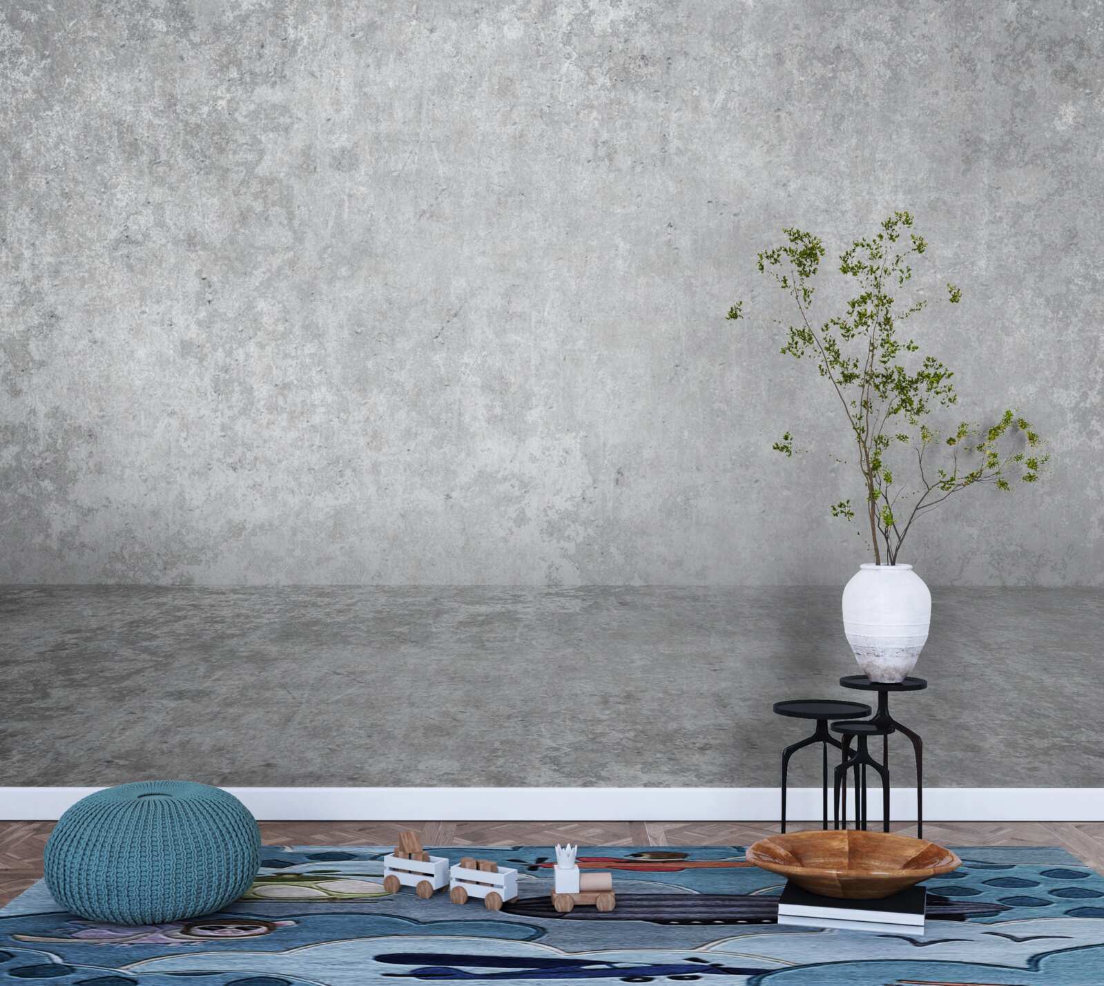 Papier peint mur en béton gris clair