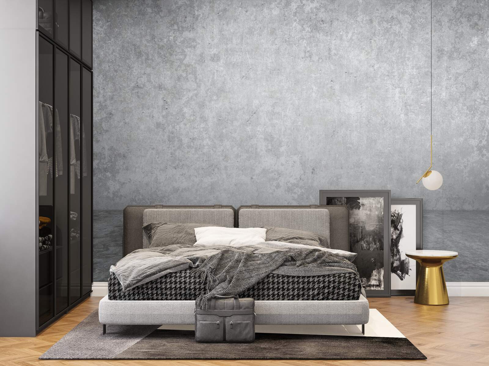 Papier peint mur en béton gris clair