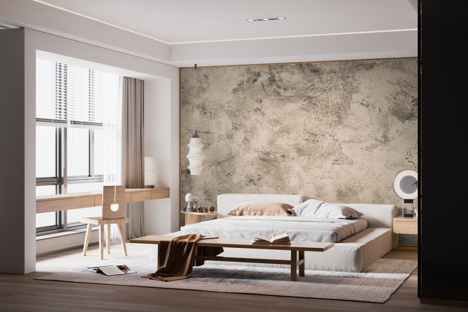 Papier peint construction de barrières en béton