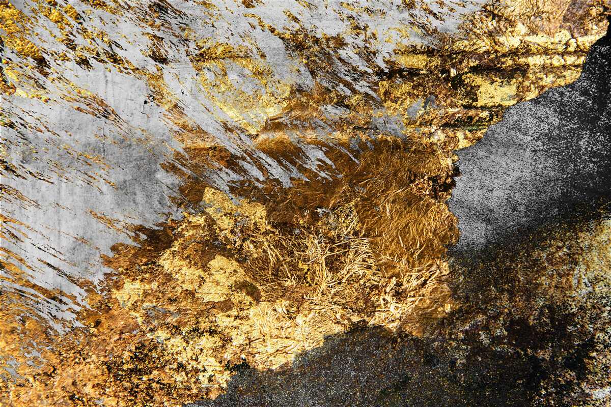 Papier peint pierre naturelle recouverte de poussière d'or