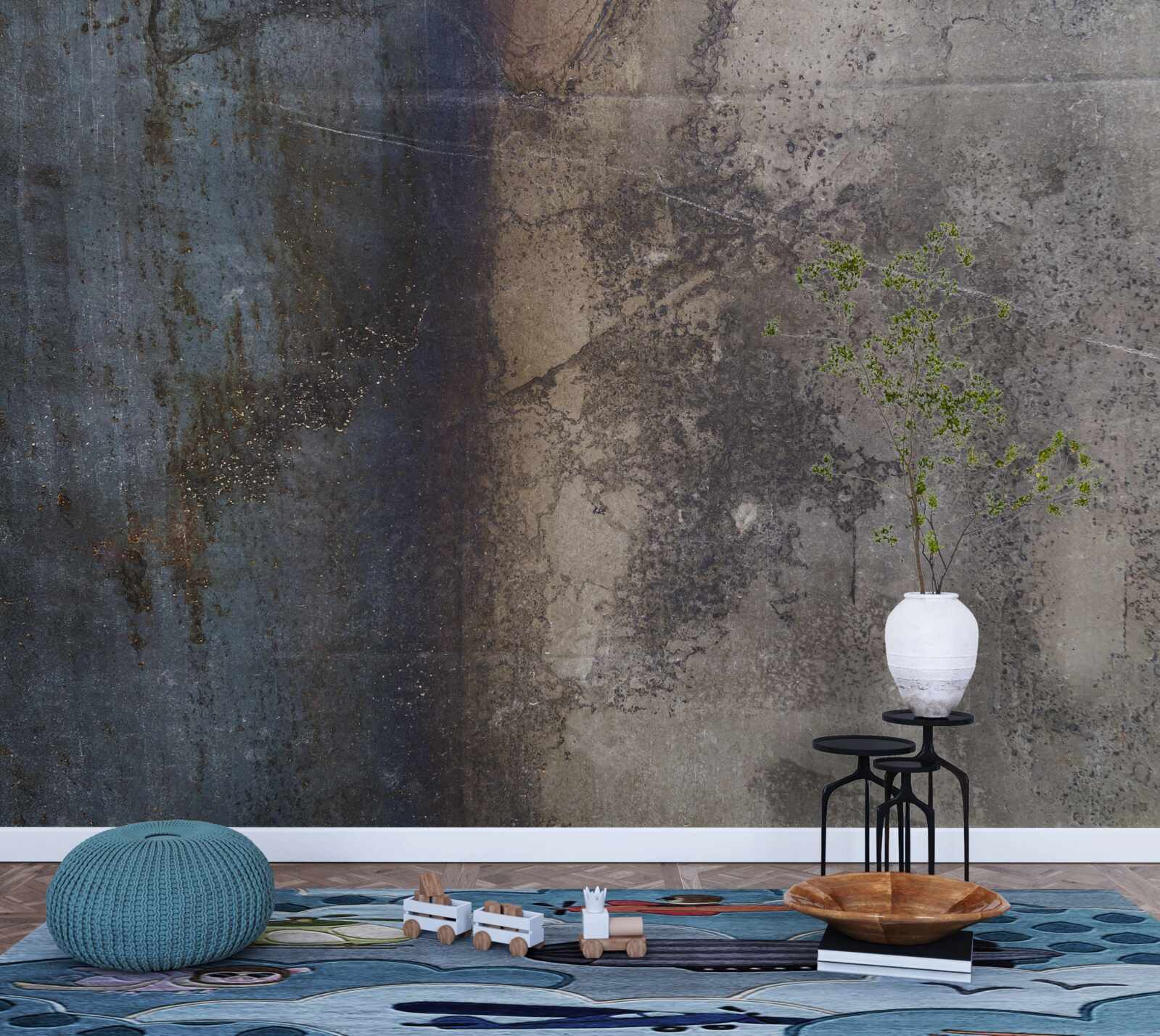 Papier peint construction en métal foncé