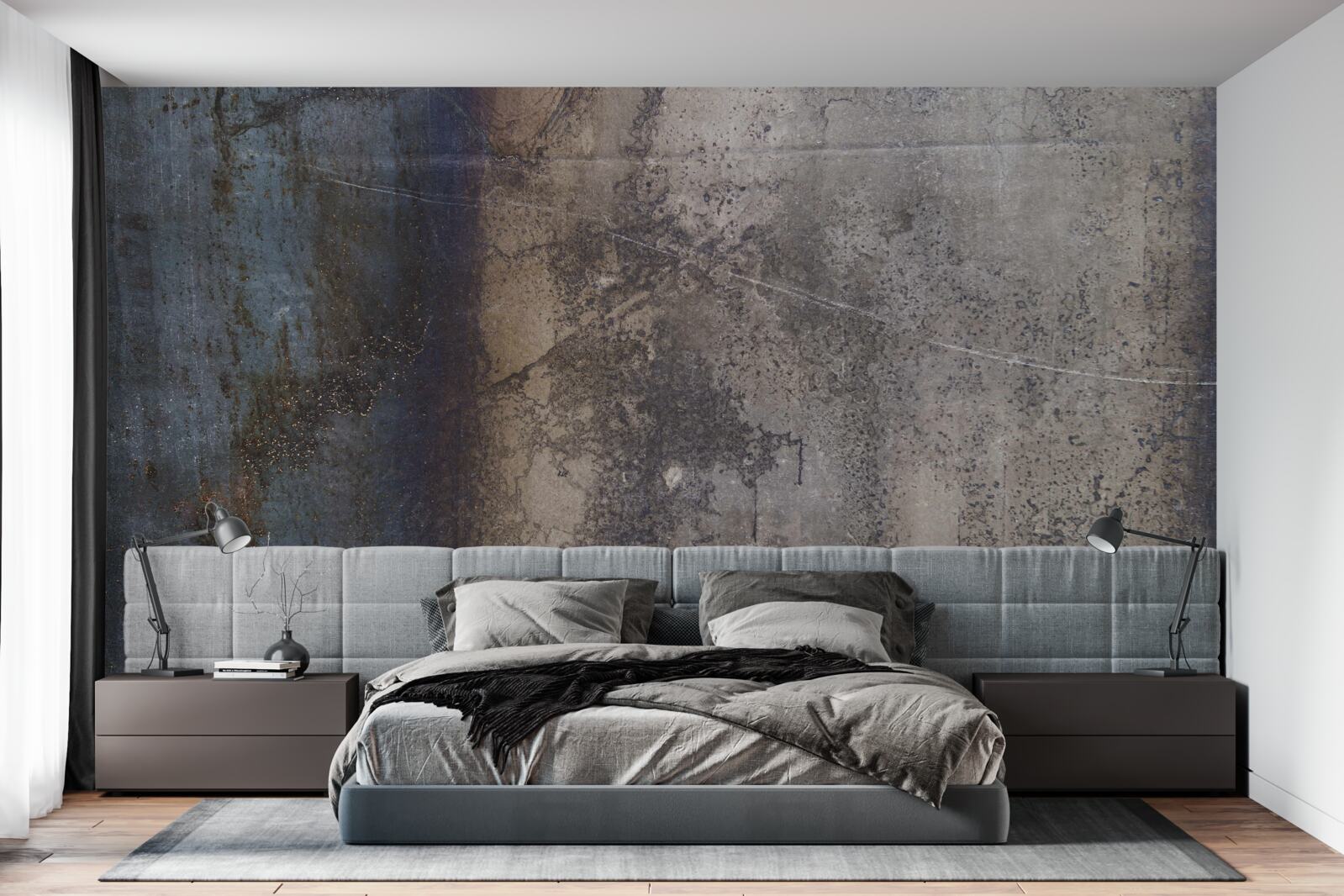 Papier peint construction en métal foncé