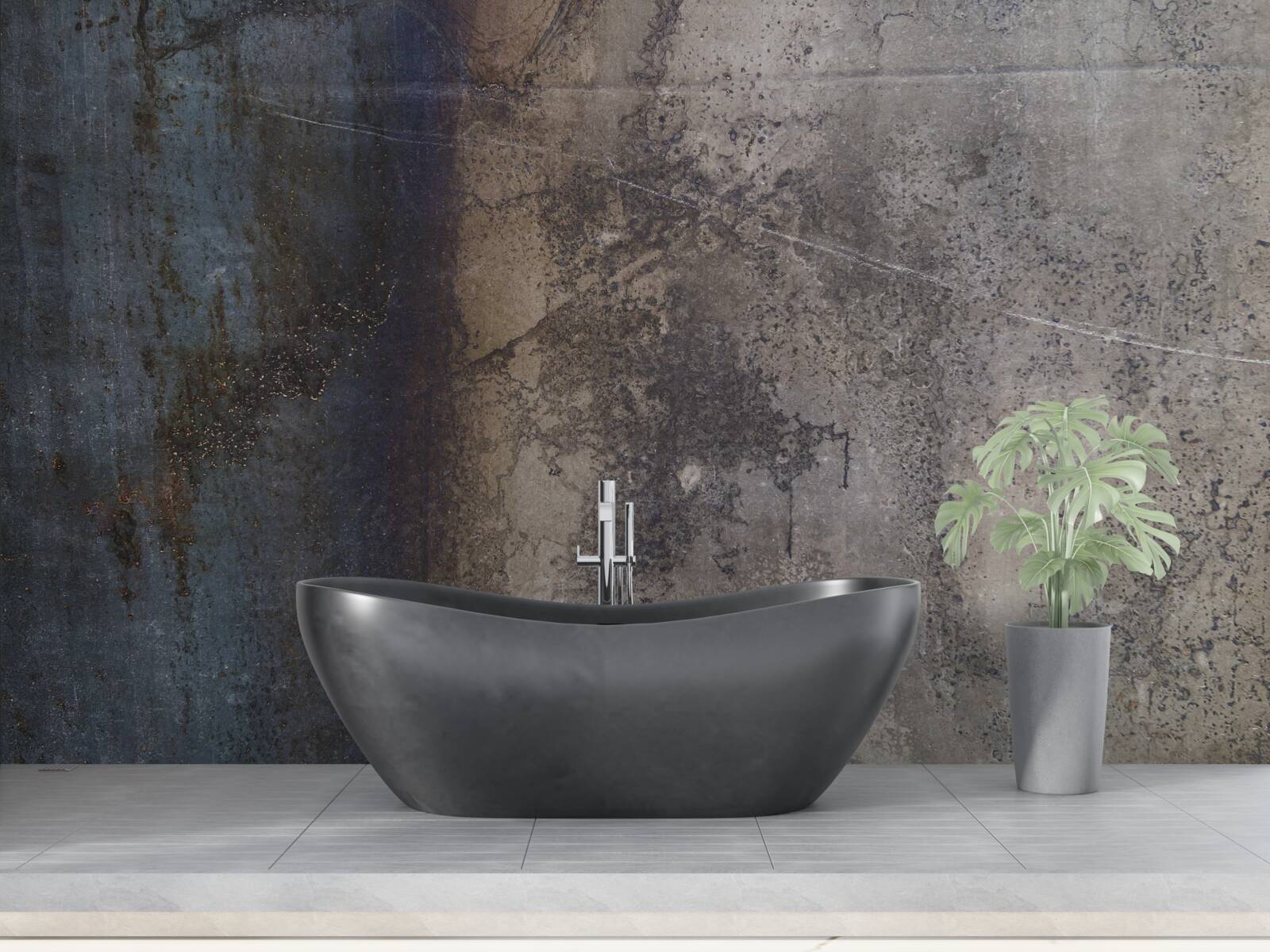 Papier peint construction en métal foncé