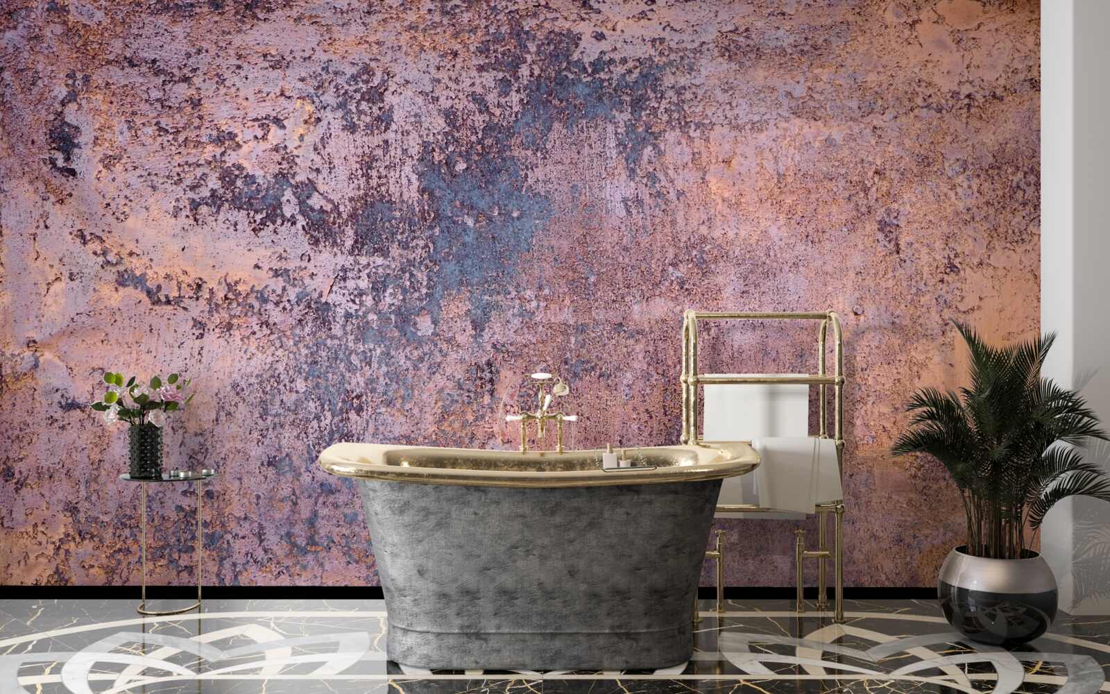 Papier peint vieille rouille sur le métal