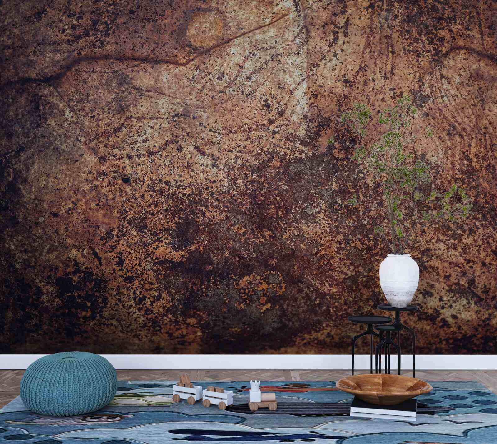 Papier peint des zones de rouille assombries