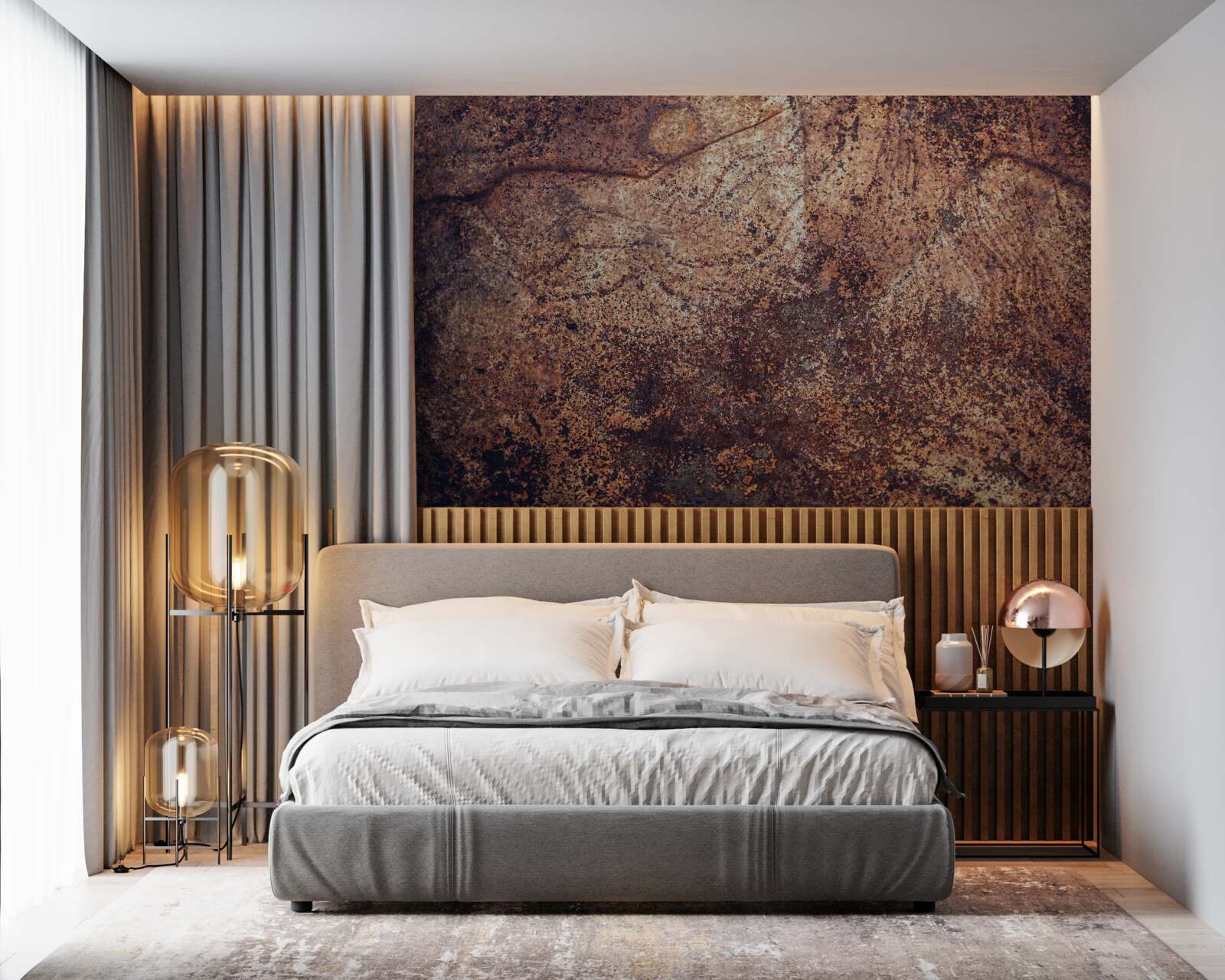 Papier peint des zones de rouille assombries