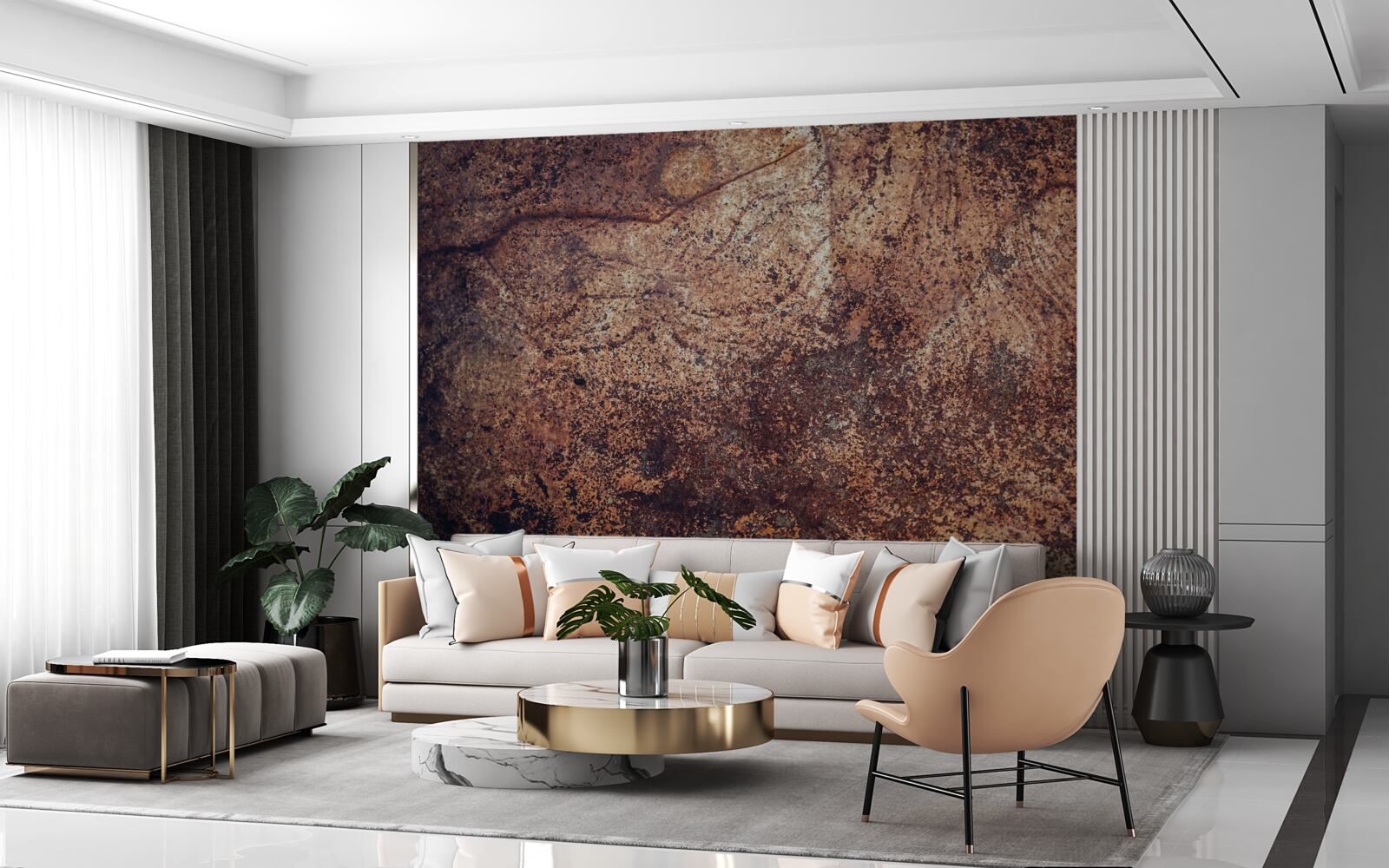 Papier peint des zones de rouille assombries