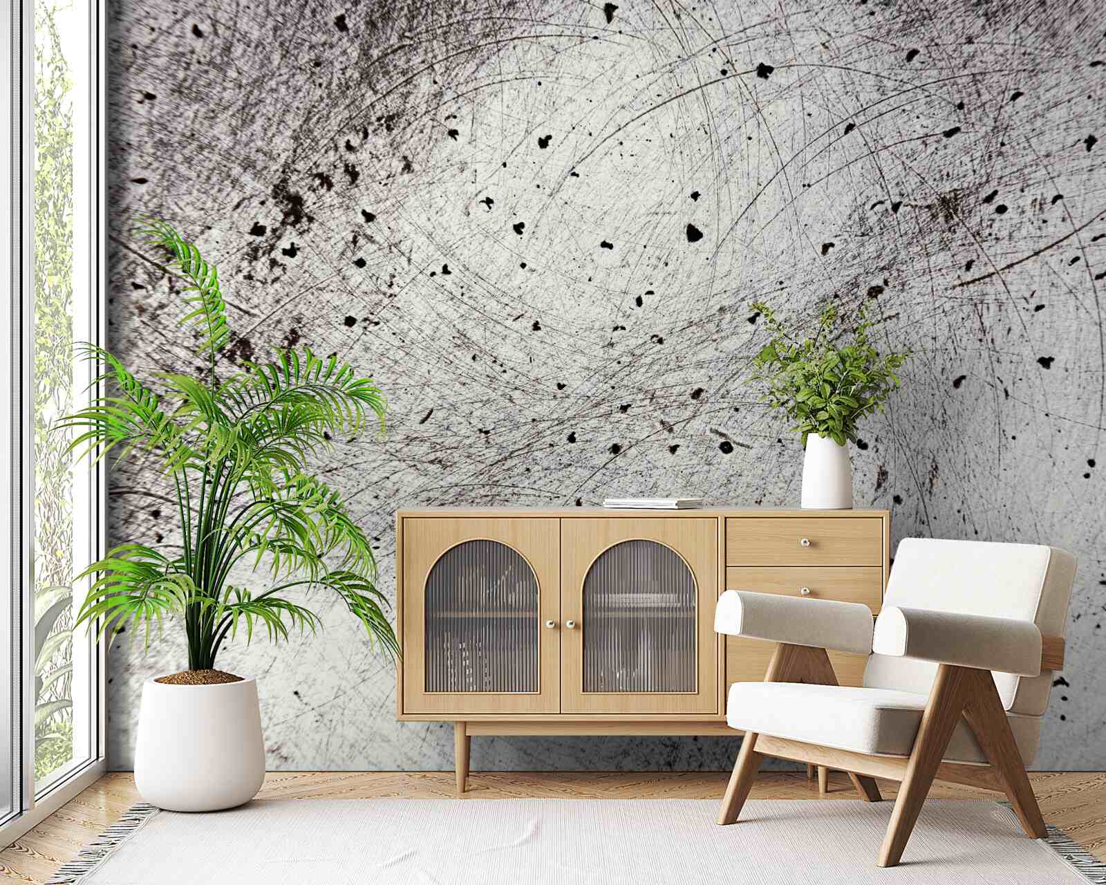 Papier peint béton gris foncé