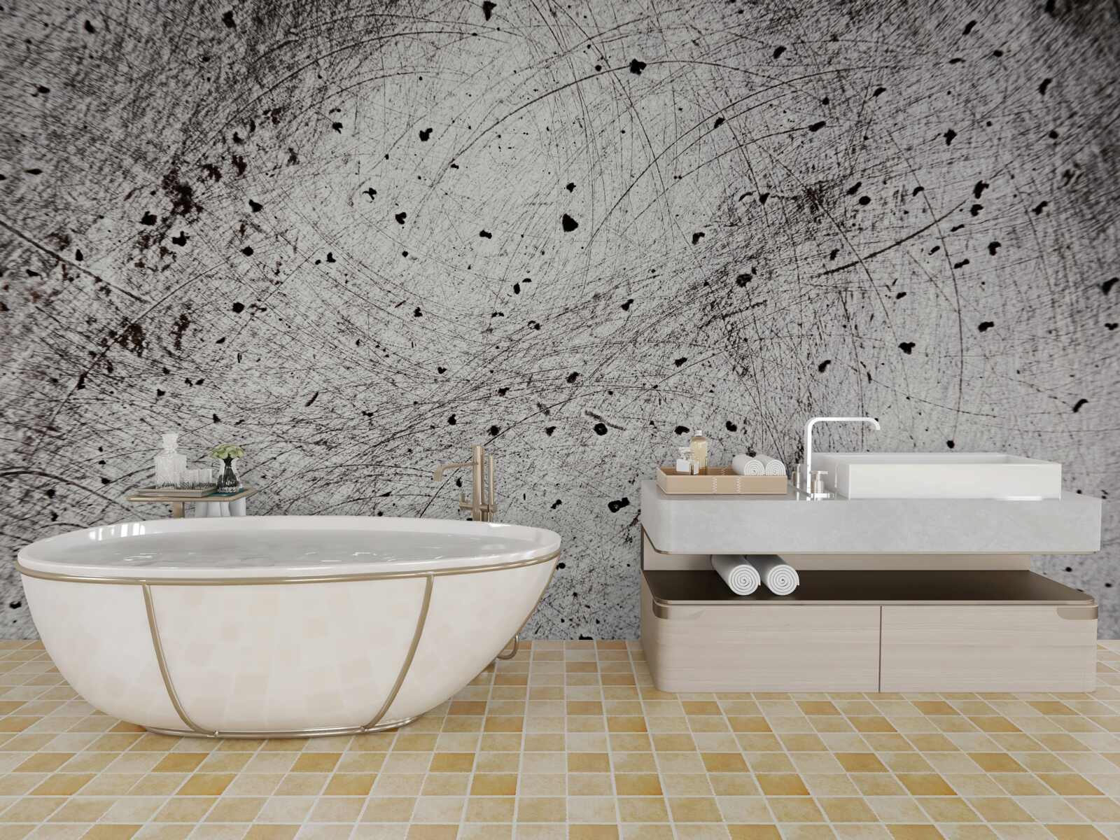 Papier peint béton gris foncé