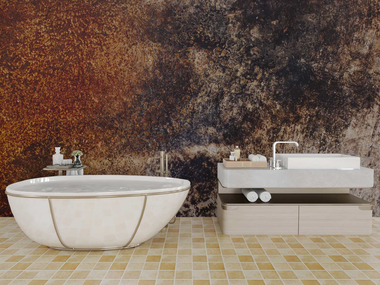 Papier peint arrière-plan avec des tons rouillés grunge