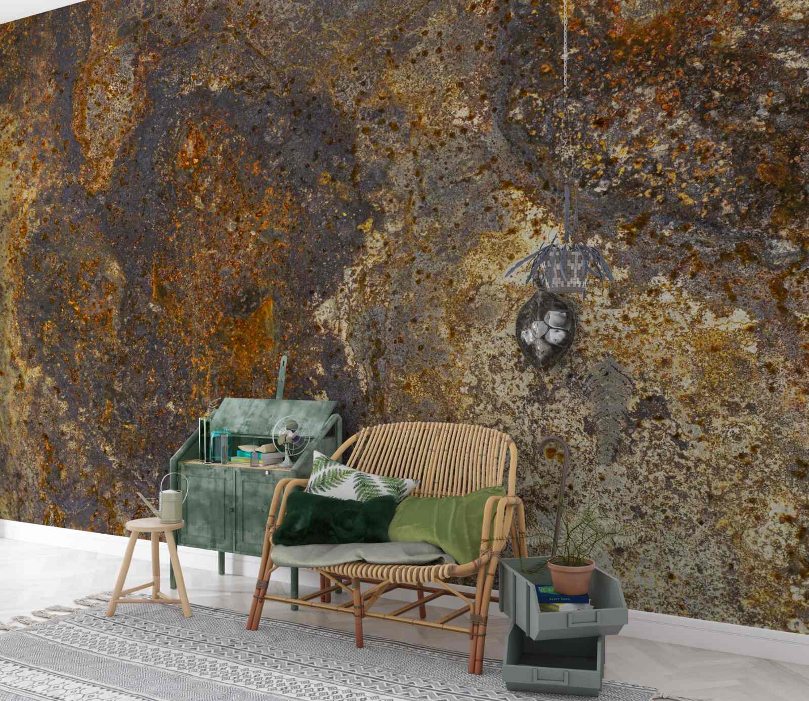 Papier peint la peinture est craquelée et commence à s'écailler