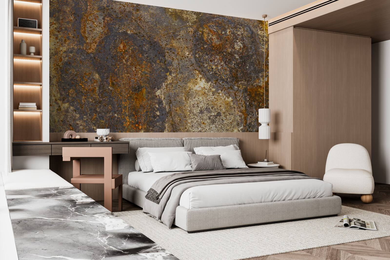 Papier peint la peinture est craquelée et commence à s'écailler