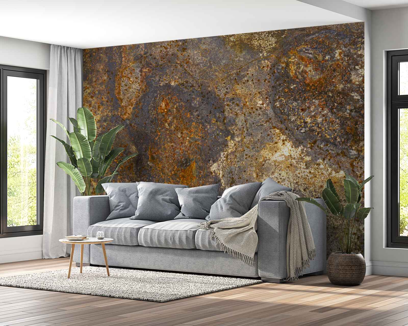 Papier peint la peinture est craquelée et commence à s'écailler